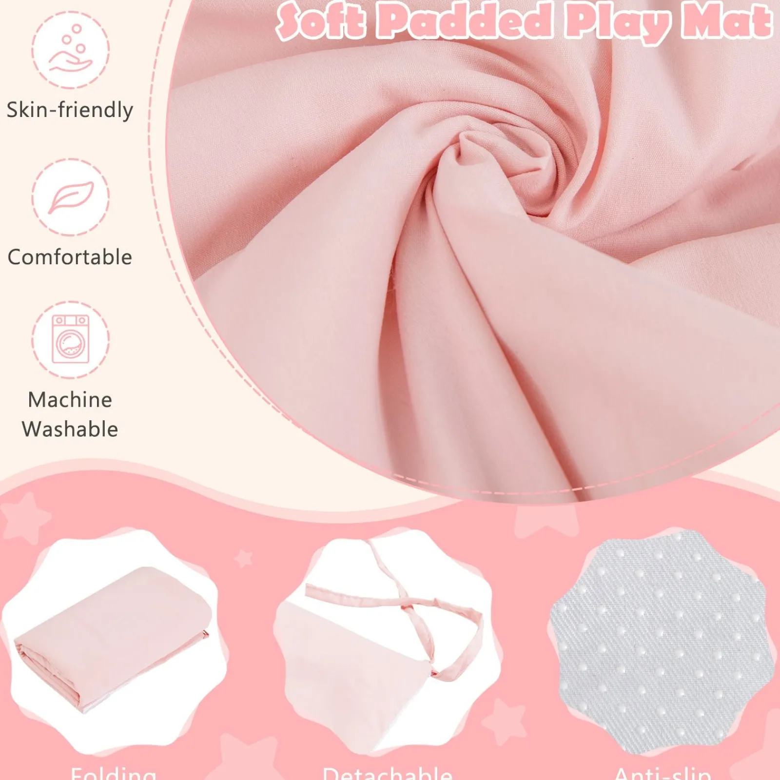Little Helper Playhouses, Teepees & Dens | Playhouses, Teepees & Dens | Kids Playhouse Tent | Windows and Curtain | Washable Non-Slip Mat | Brown or Pink