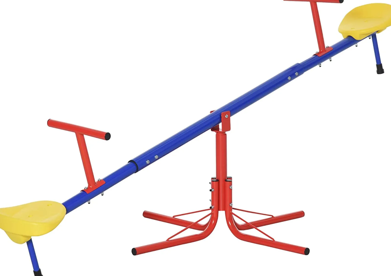 Little Helper Swing & Slide Sets & Garden Play & Trampolines | Kids Strong & Sturdy 360 Degree Rotating Metal Seesaw | 2 Seats | 3 - 8 Years