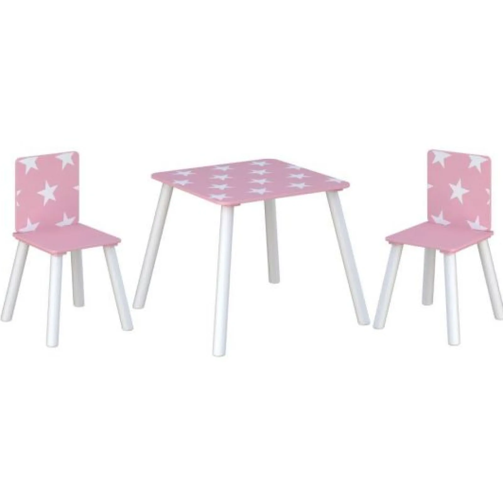 Little Helper Table & Chairs (wooden) | Kids Wooden Table and Chairs Set | Shooting Stars | Candy Pink & White