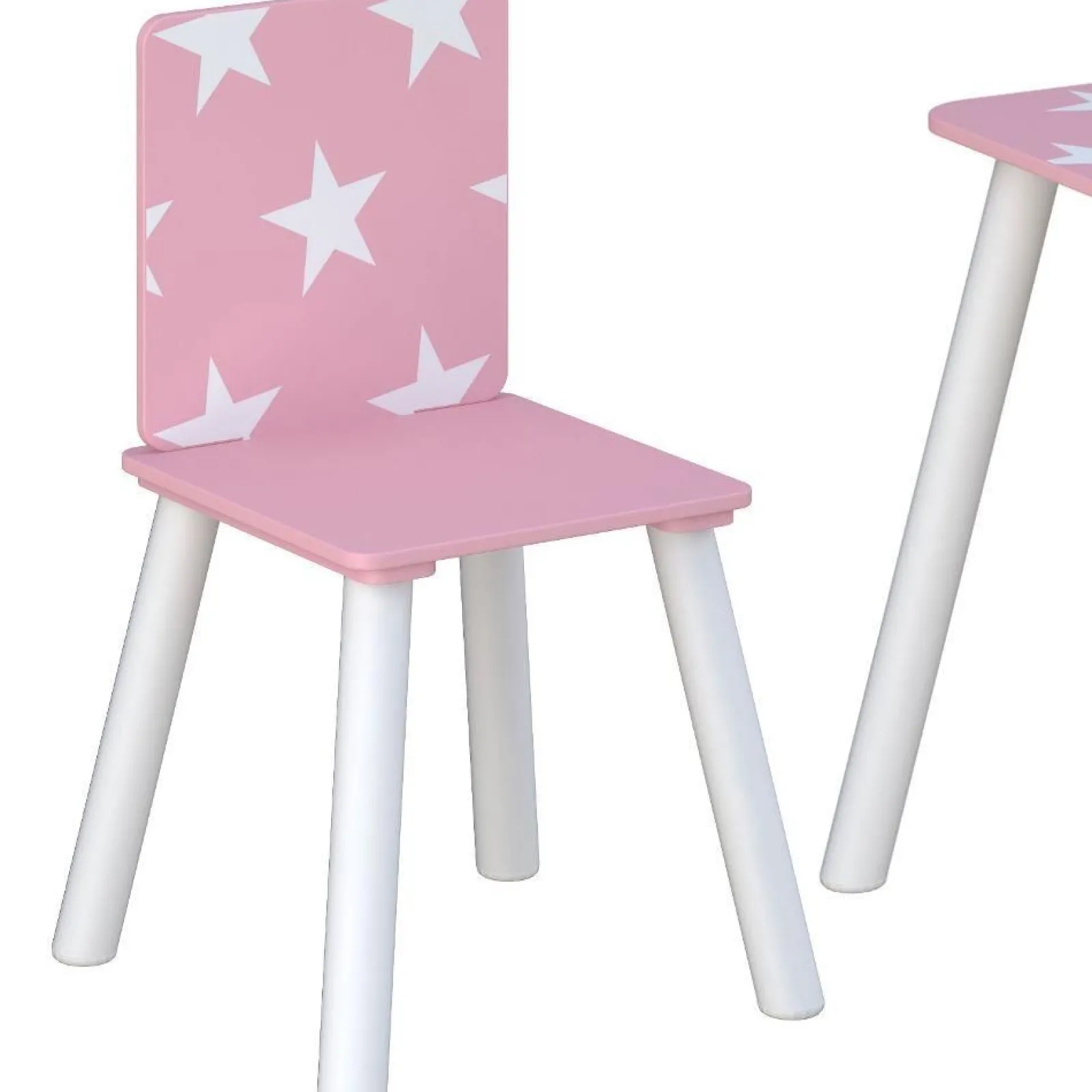Little Helper Table & Chairs (wooden) | Kids Wooden Table and Chairs Set | Shooting Stars | Candy Pink & White