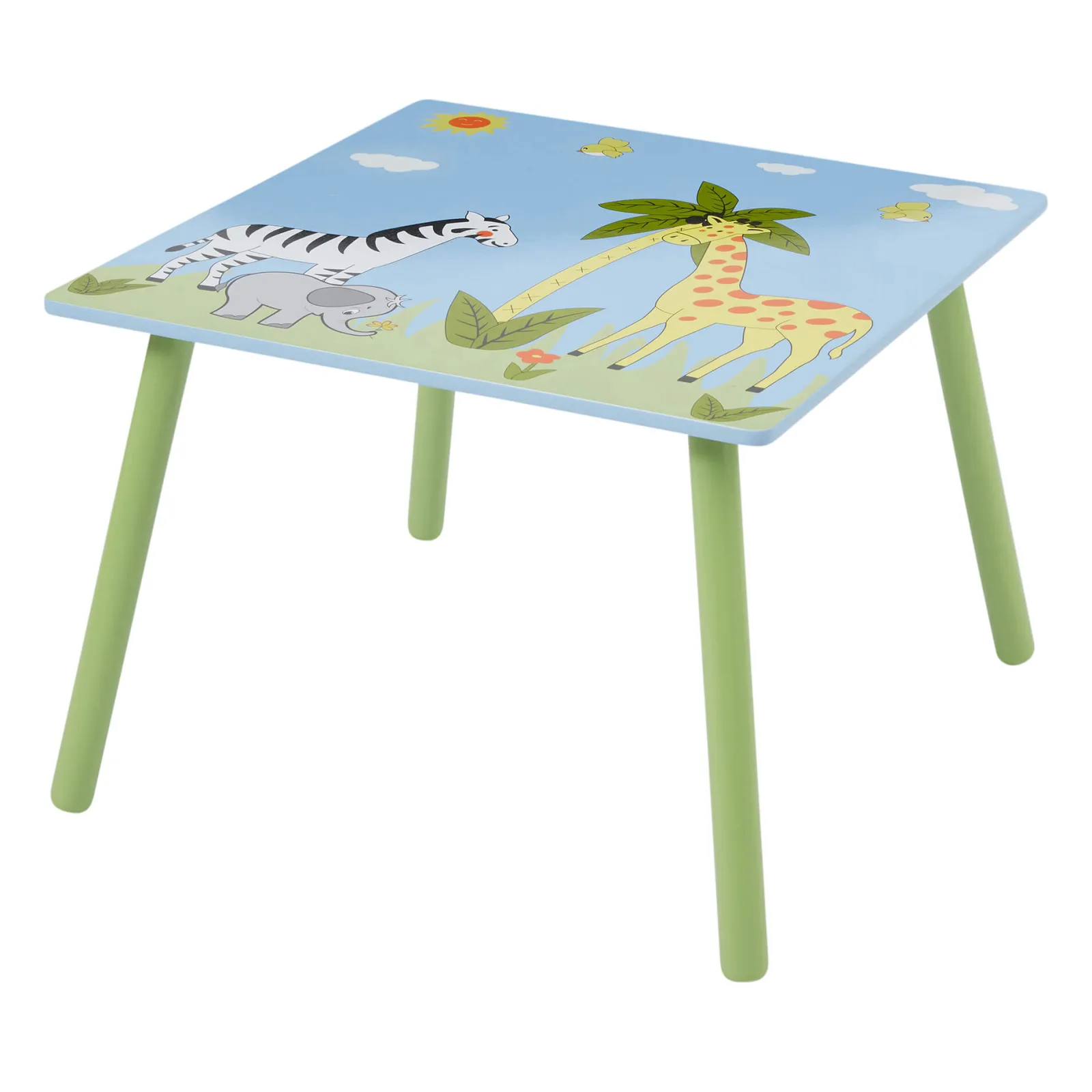 Little Helper Table & Chairs (wooden) | Kids Wooden Table and Chairs Set for 2 | Activity Table | African Safari Theme