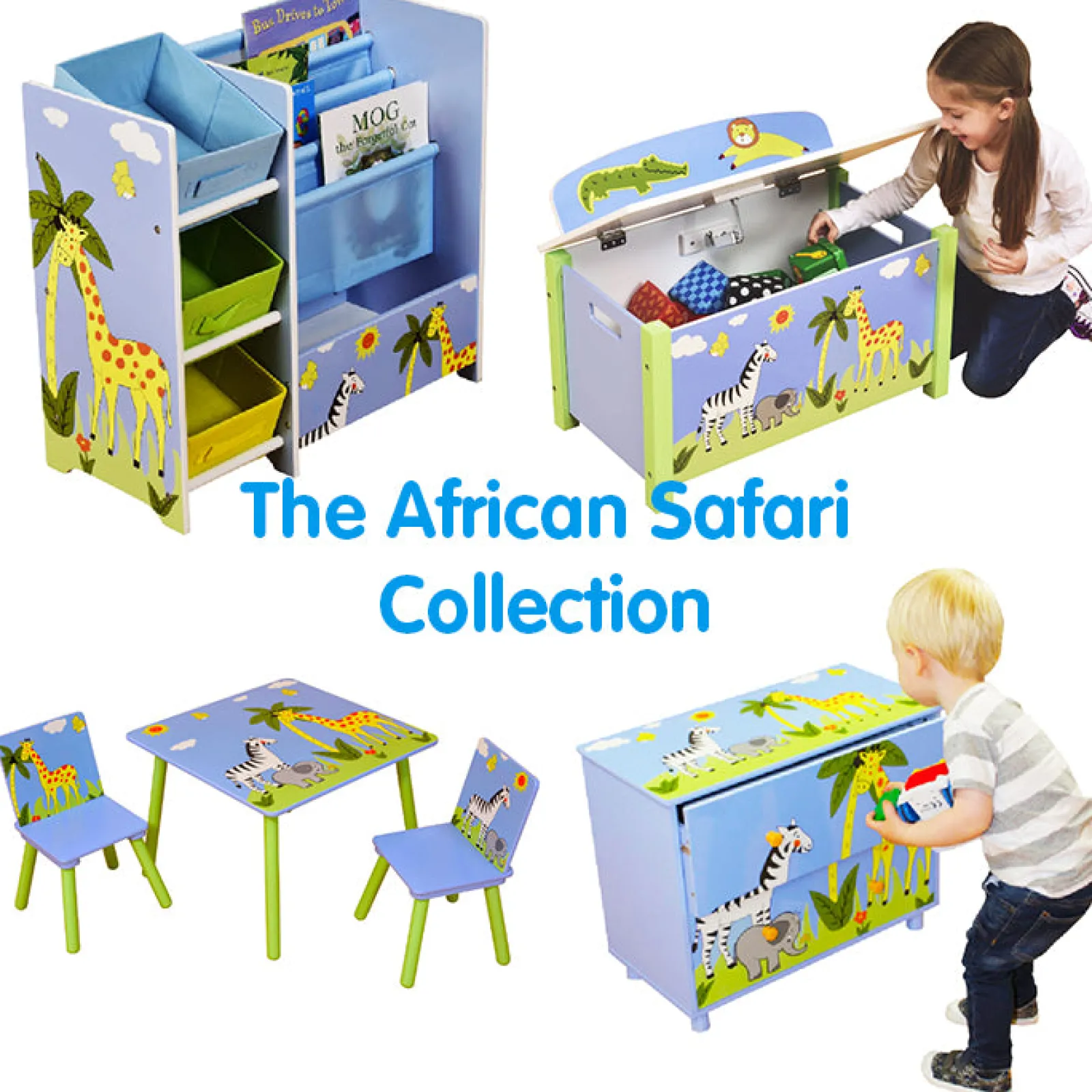 Little Helper Table & Chairs (wooden) | Kids Wooden Table and Chairs Set for 2 | Activity Table | African Safari Theme