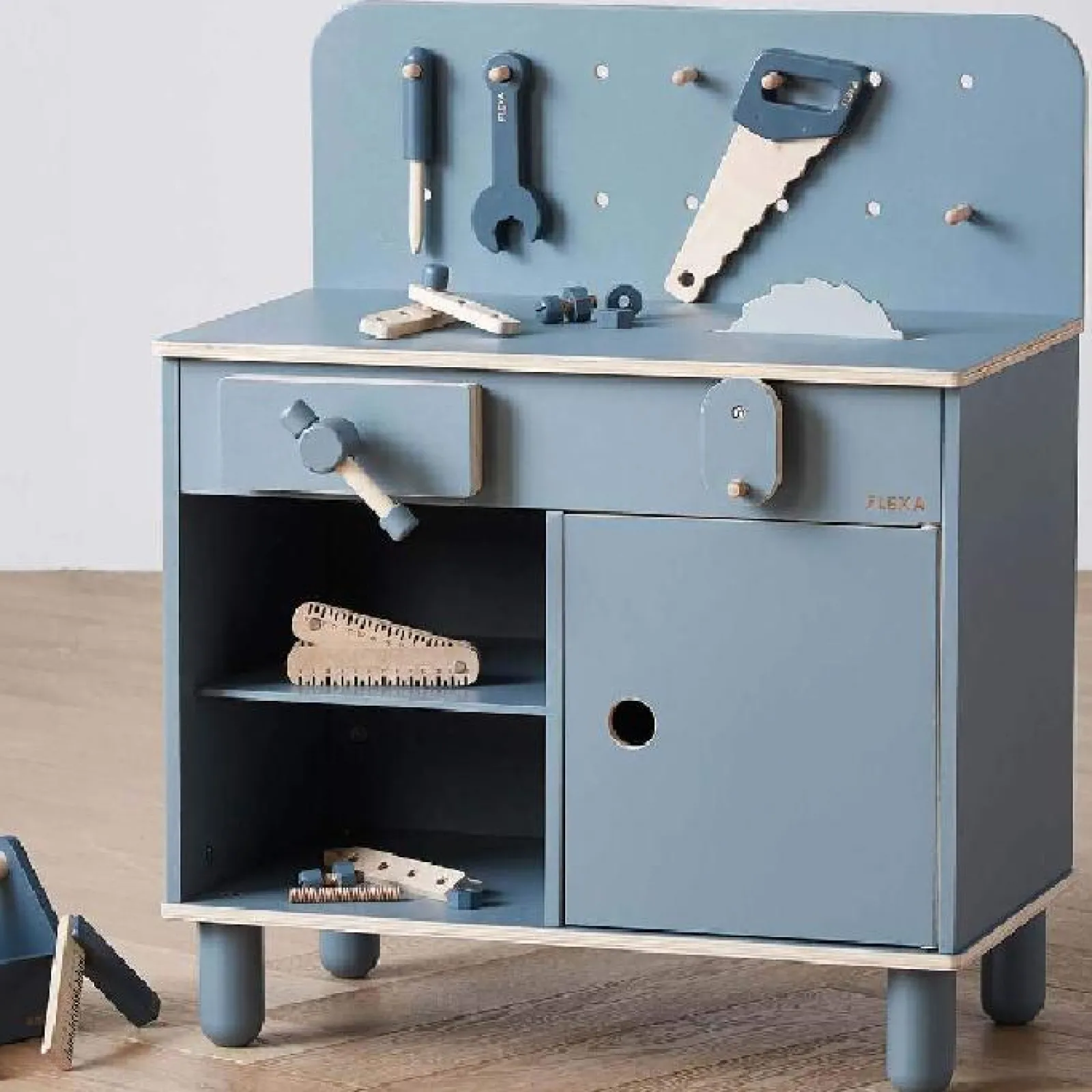 Little Helper Wooden Toys & Educational Toys | Kids Workbench Wooden | Vice | 75cm Tall Toy Work Bench | Ages 3-6 Years