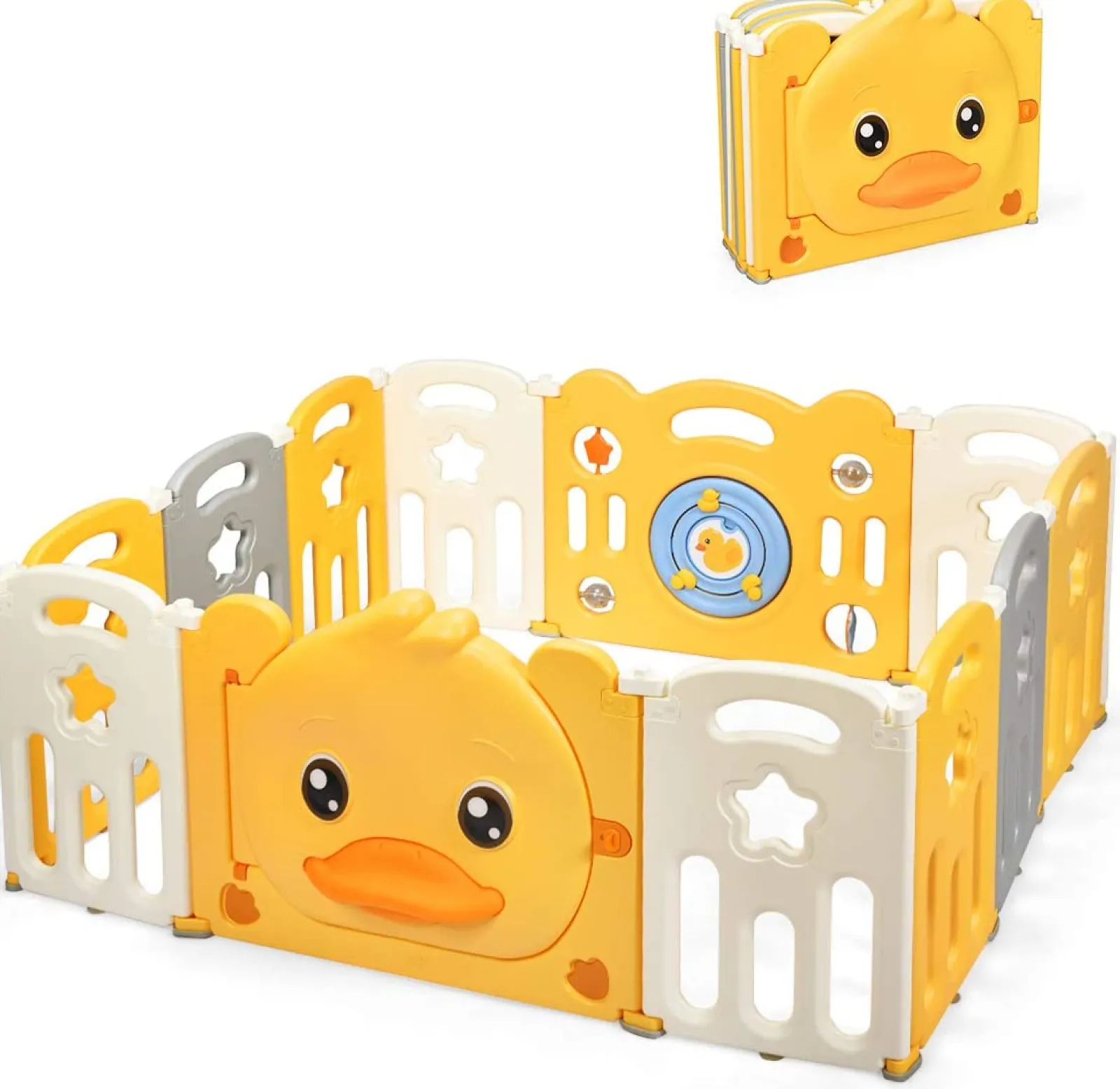 Little Helper Ball Pits & Ball Pools | Baby Playpens | Large 12 Panel Foldable Baby Playpen and Ball Pool | Yellow "Car" themed Sunshine Design