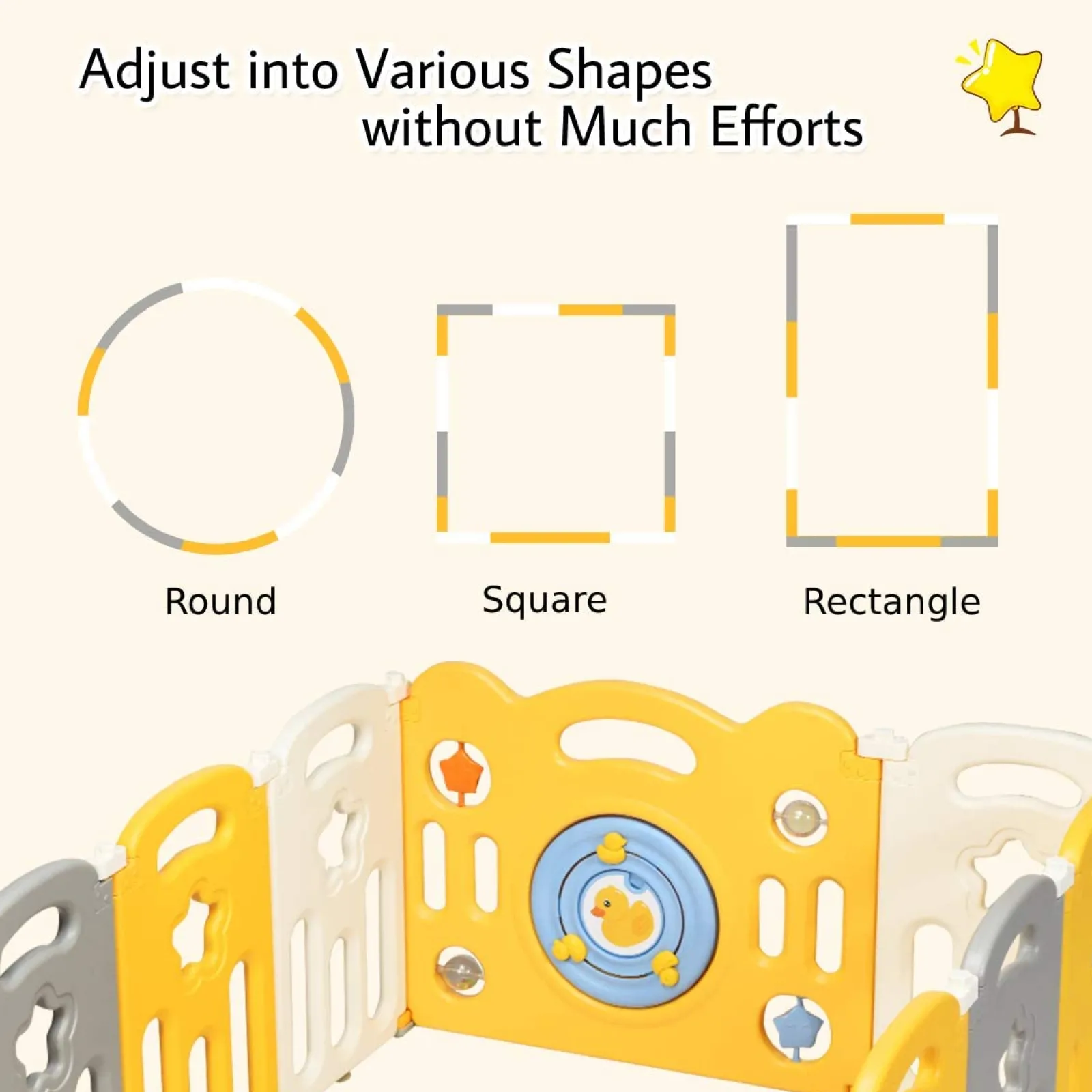Little Helper Ball Pits & Ball Pools | Baby Playpens | Large 12 Panel Foldable Baby Playpen and Ball Pool | Yellow "Car" themed Sunshine Design