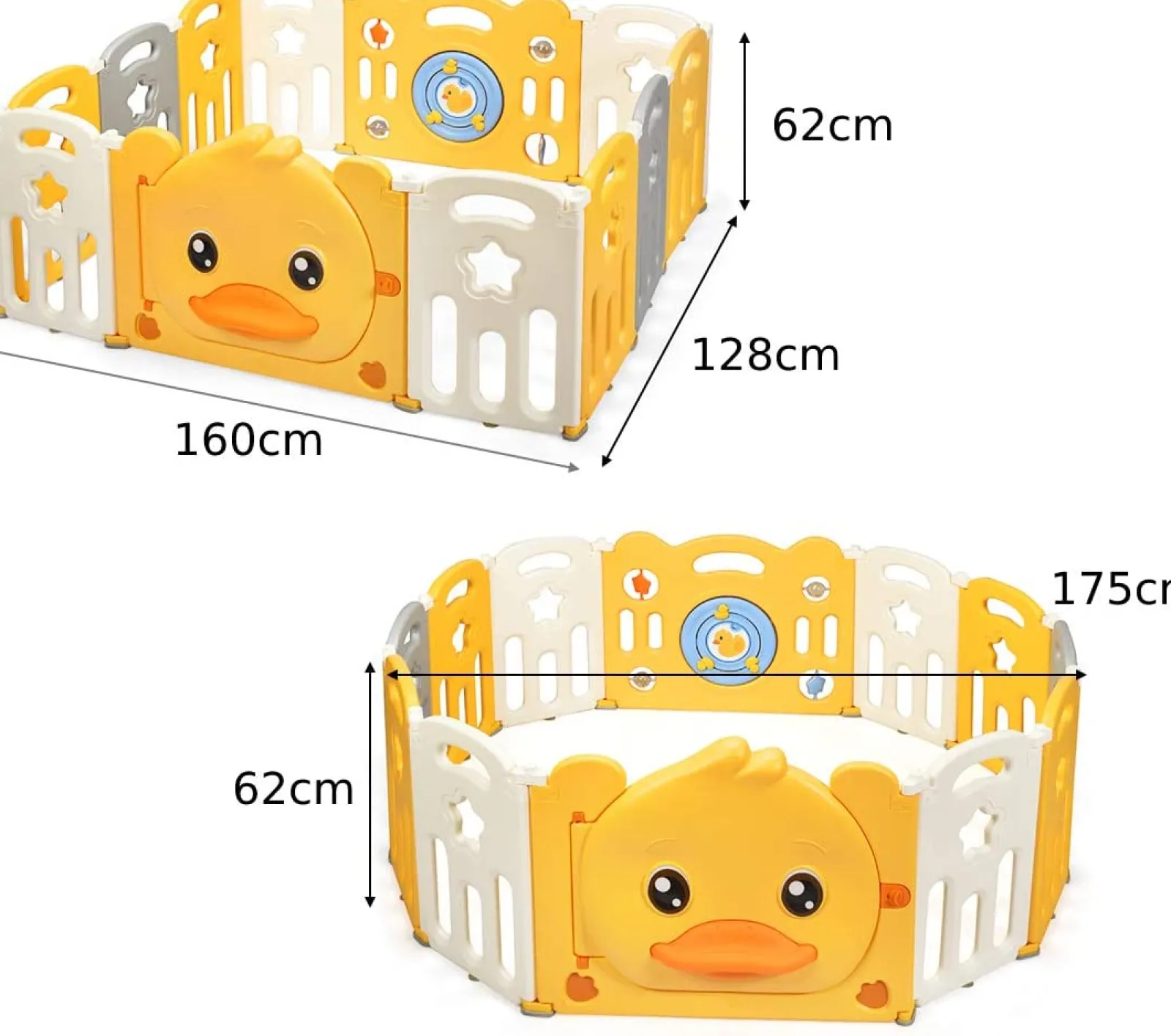 Little Helper Ball Pits & Ball Pools | Baby Playpens | Large 12 Panel Foldable Baby Playpen and Ball Pool | Yellow "Car" themed Sunshine Design