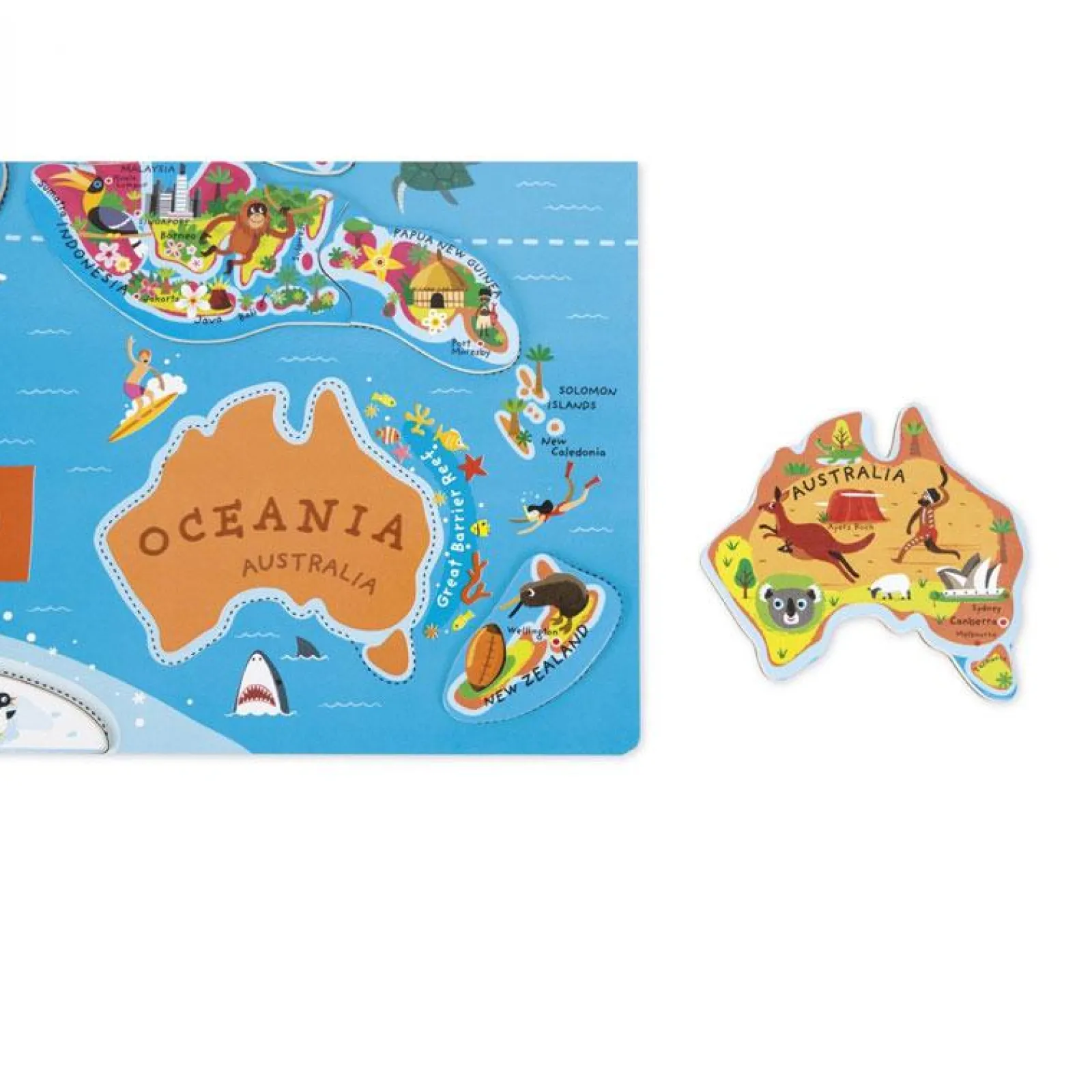 Little Helper Wooden Toys & Educational Toys | Baby Gifts | Large 92 Piece Eco Wood Montessori Magnetic World Map Puzzle | Preschool Toy Puzzles & Games