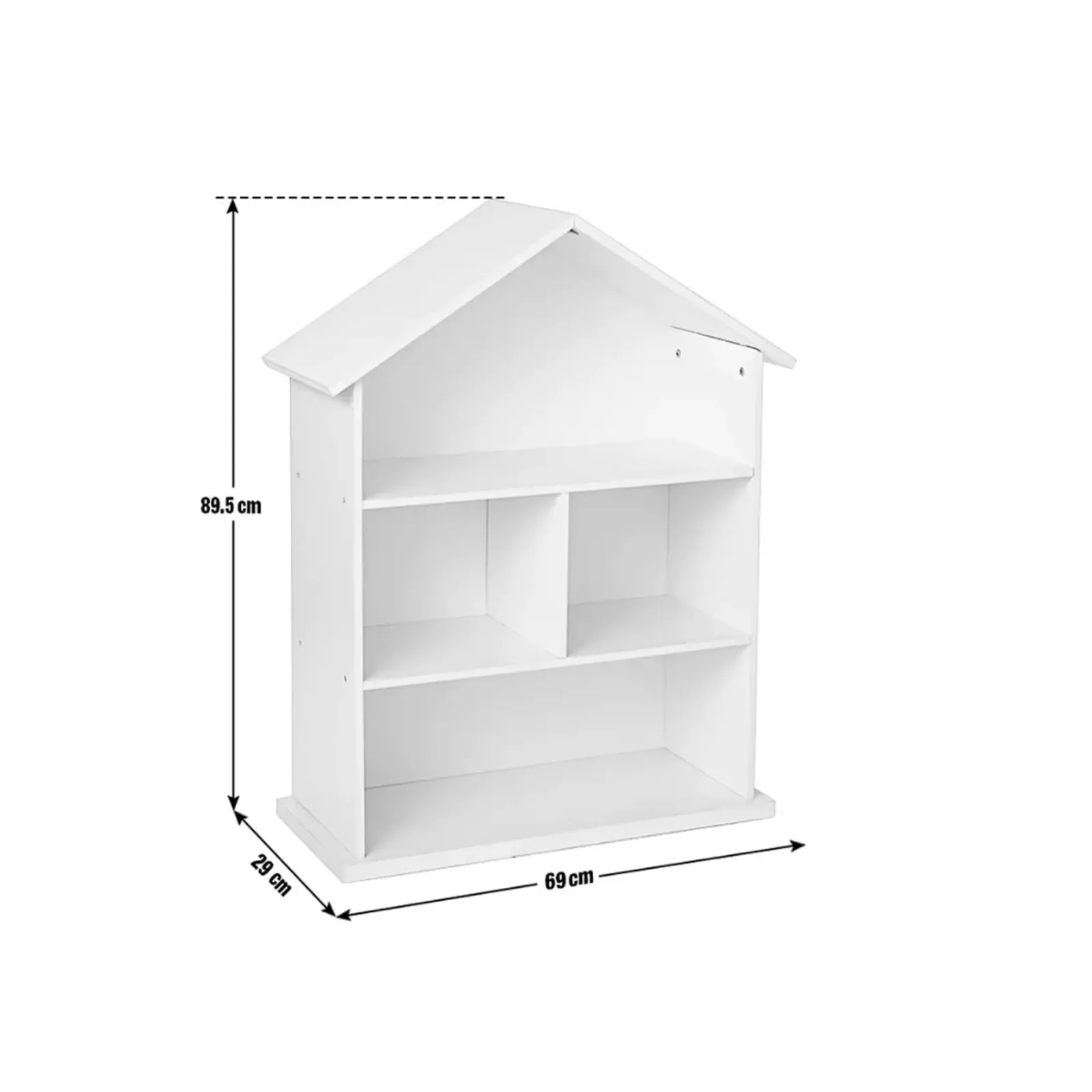 Little Helper Wooden Toys & Educational Toys | Dollhouses | Large 3 Storey Montessori Wood Dolls House & Bookcase | Library | Toy Storage | 89cm High