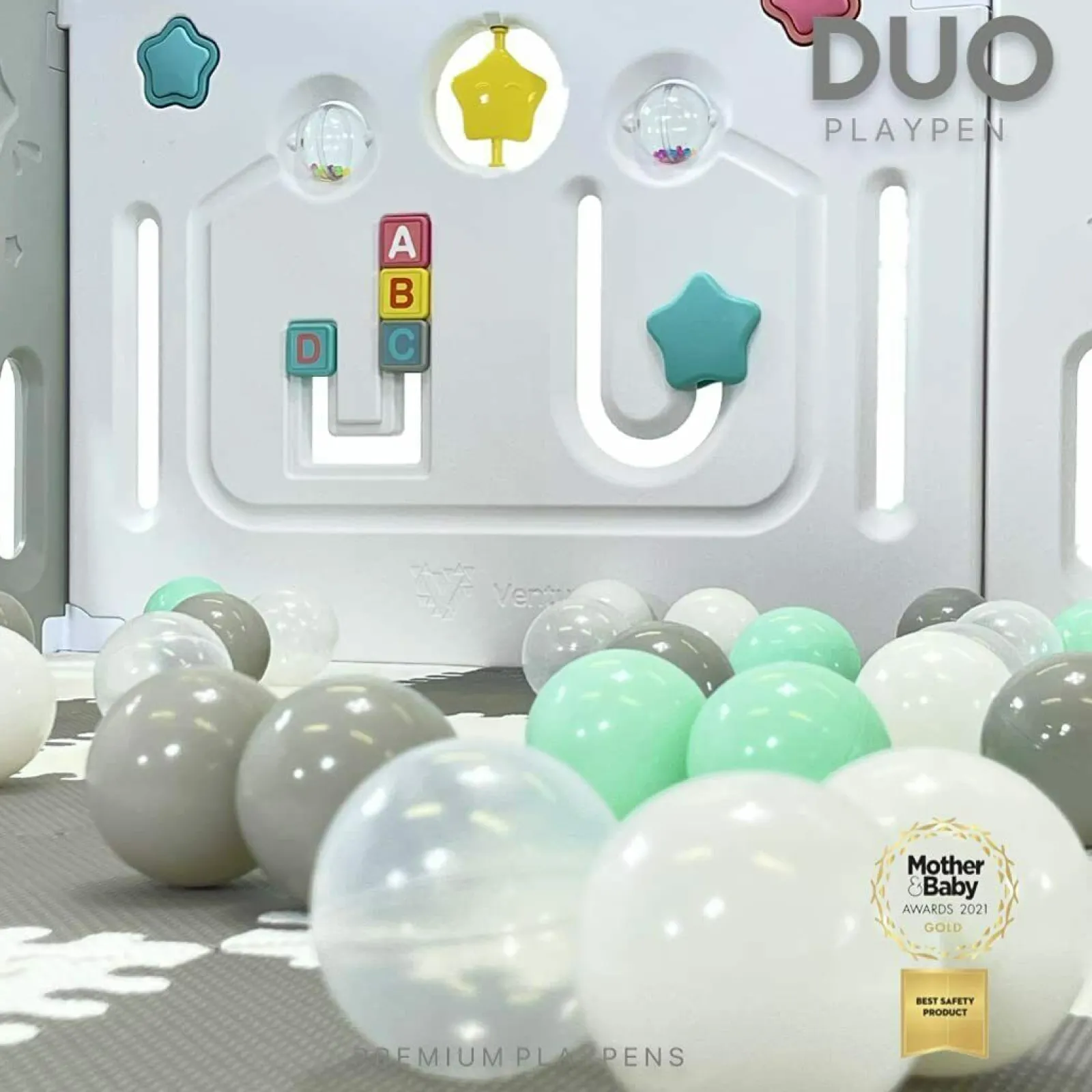 Little Helper Ball Pits & Ball Pools | Baby Playpens | Large Award-winning 14 Panel Non-Toxic | Recyclable Foldable Baby Playpen and Ball Pool | Modular | White & Grey