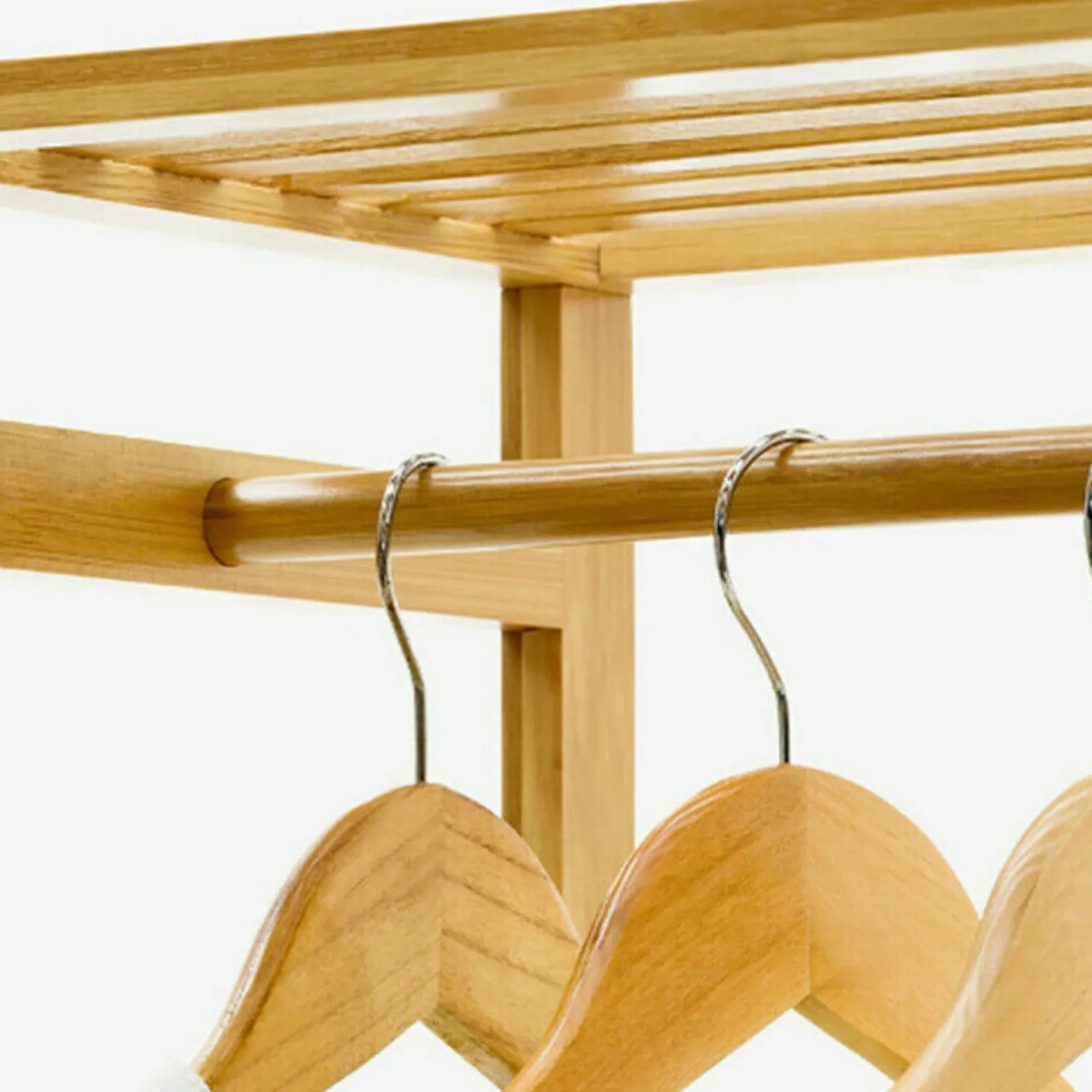 Little Helper Clothes Rail & Dressing Up Rails | Kids Clothes Rail | Large Bamboo Wooden Clothes Hanging Rail | Rail with 3 Open Shelves & 4 Hooks | Open Wardrobe with Wheels