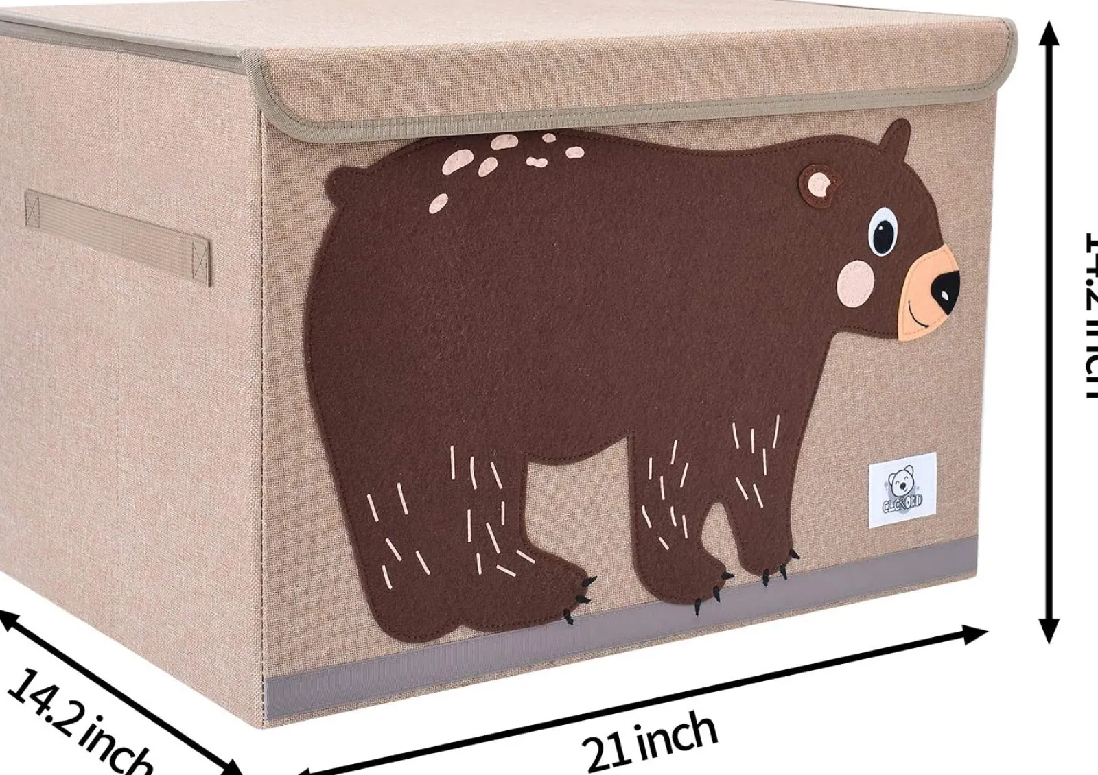 Little Helper Wooden Toys & Educational Toys | Montessori Toys & Products | Large Collapsible Montessori Kids Toy Box with Flip Lid | Sturdy Canvas | 10 Animal Designs | 3D Applique