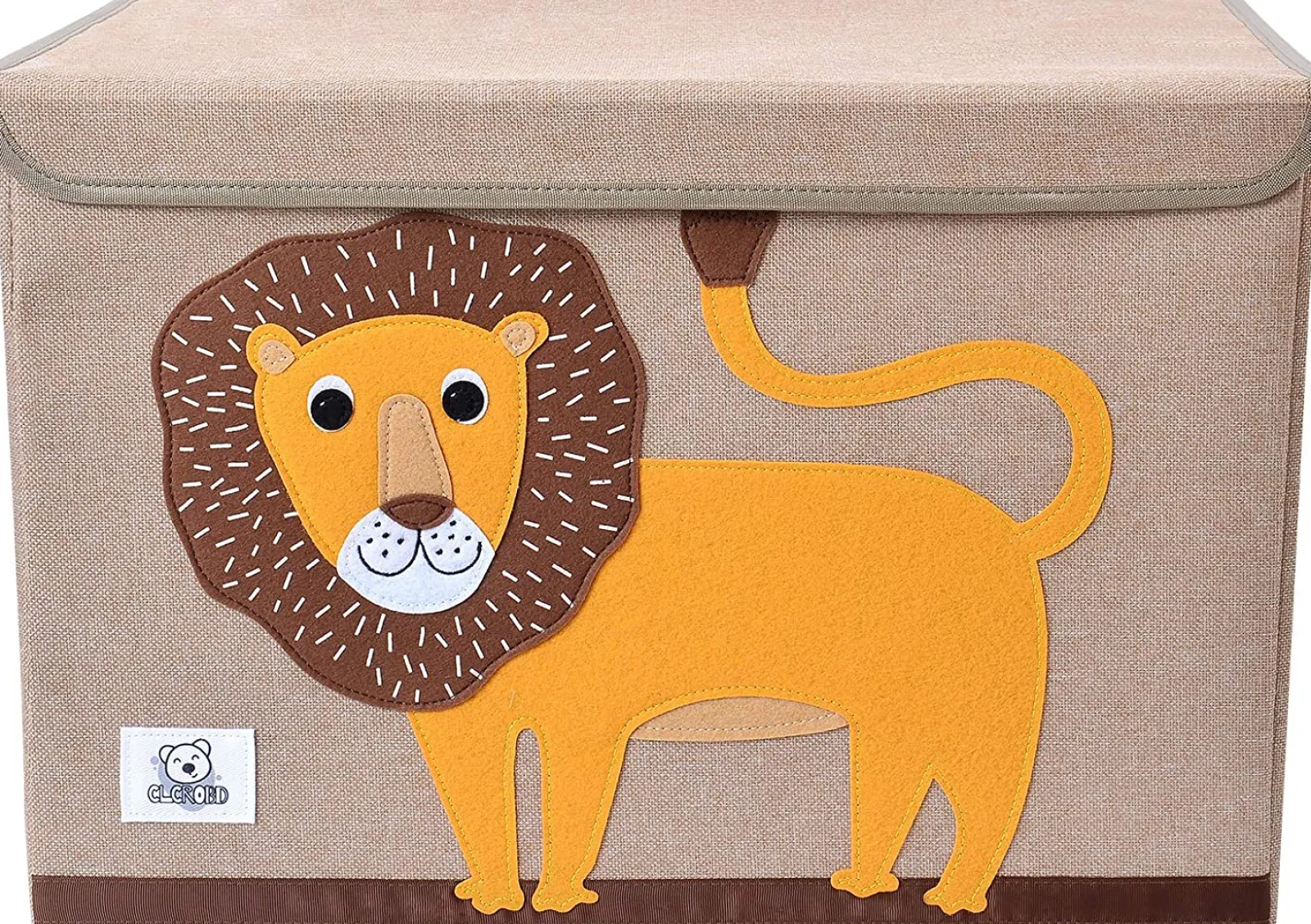 Little Helper Wooden Toys & Educational Toys | Montessori Toys & Products | Large Collapsible Montessori Kids Toy Box with Flip Lid | Sturdy Canvas | 10 Animal Designs | 3D Applique