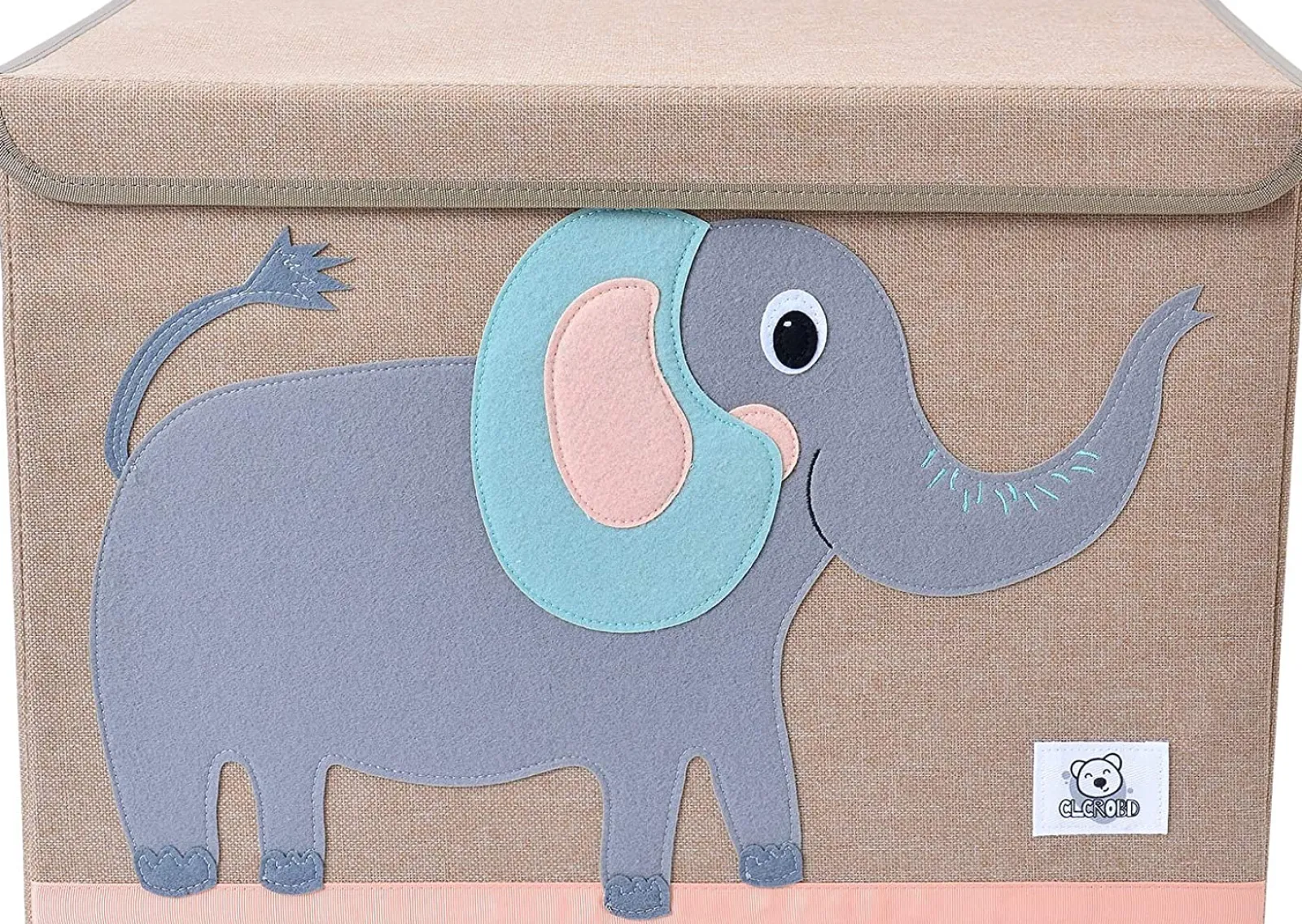 Little Helper Wooden Toys & Educational Toys | Montessori Toys & Products | Large Collapsible Montessori Kids Toy Box with Flip Lid | Sturdy Canvas | 10 Animal Designs | 3D Applique