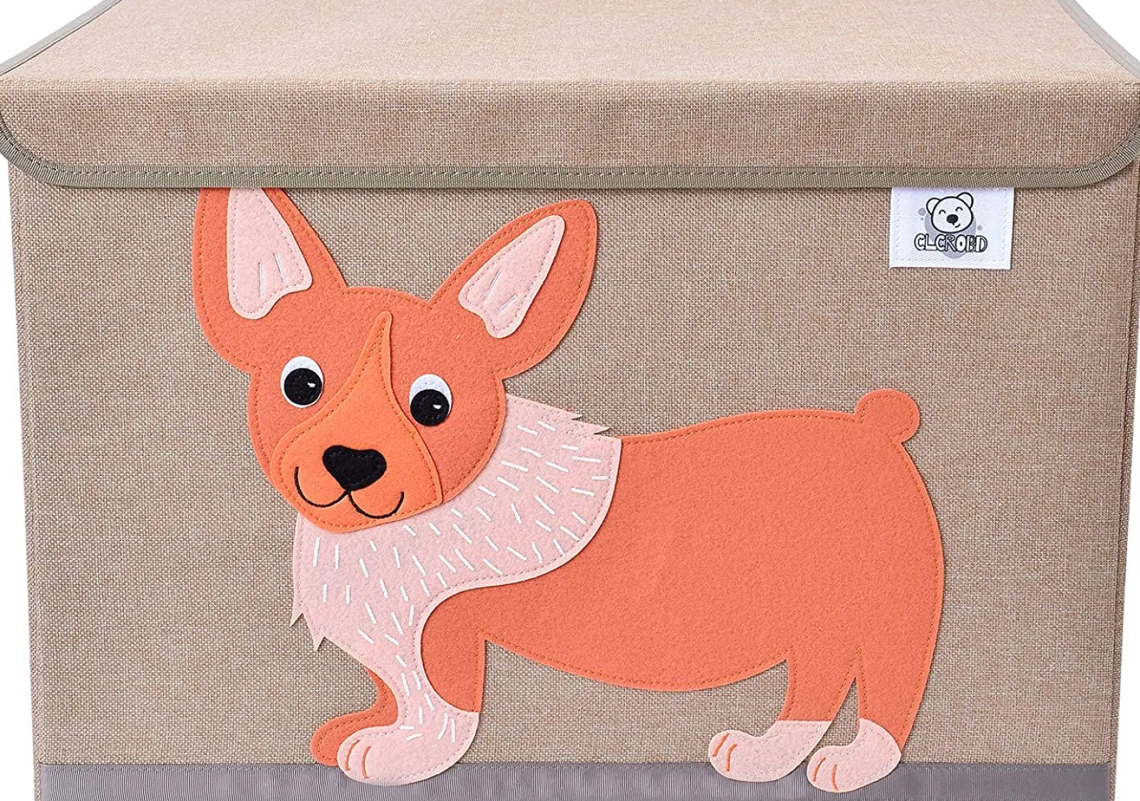 Little Helper Wooden Toys & Educational Toys | Montessori Toys & Products | Large Collapsible Montessori Kids Toy Box with Flip Lid | Sturdy Canvas | 10 Animal Designs | 3D Applique