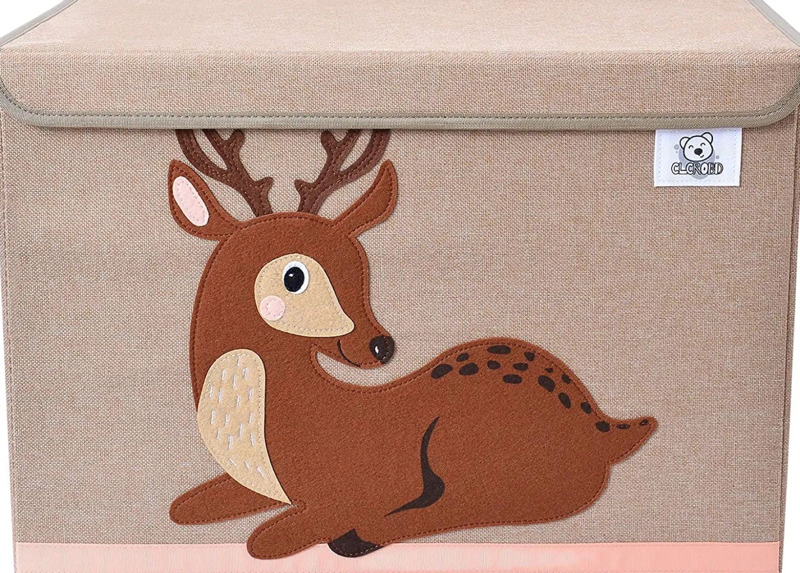 Little Helper Wooden Toys & Educational Toys | Montessori Toys & Products | Large Collapsible Montessori Kids Toy Box with Flip Lid | Sturdy Canvas | 10 Animal Designs | 3D Applique