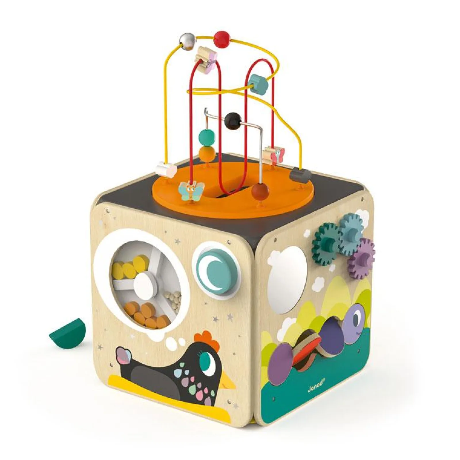 Little Helper Wooden Toys & Educational Toys | Montessori Toys & Products | Large Deluxe Montessori Eco Wood Busy Board | Multi-Activity Cube | Activity Centres, Playsets & Tables | 1-3 years