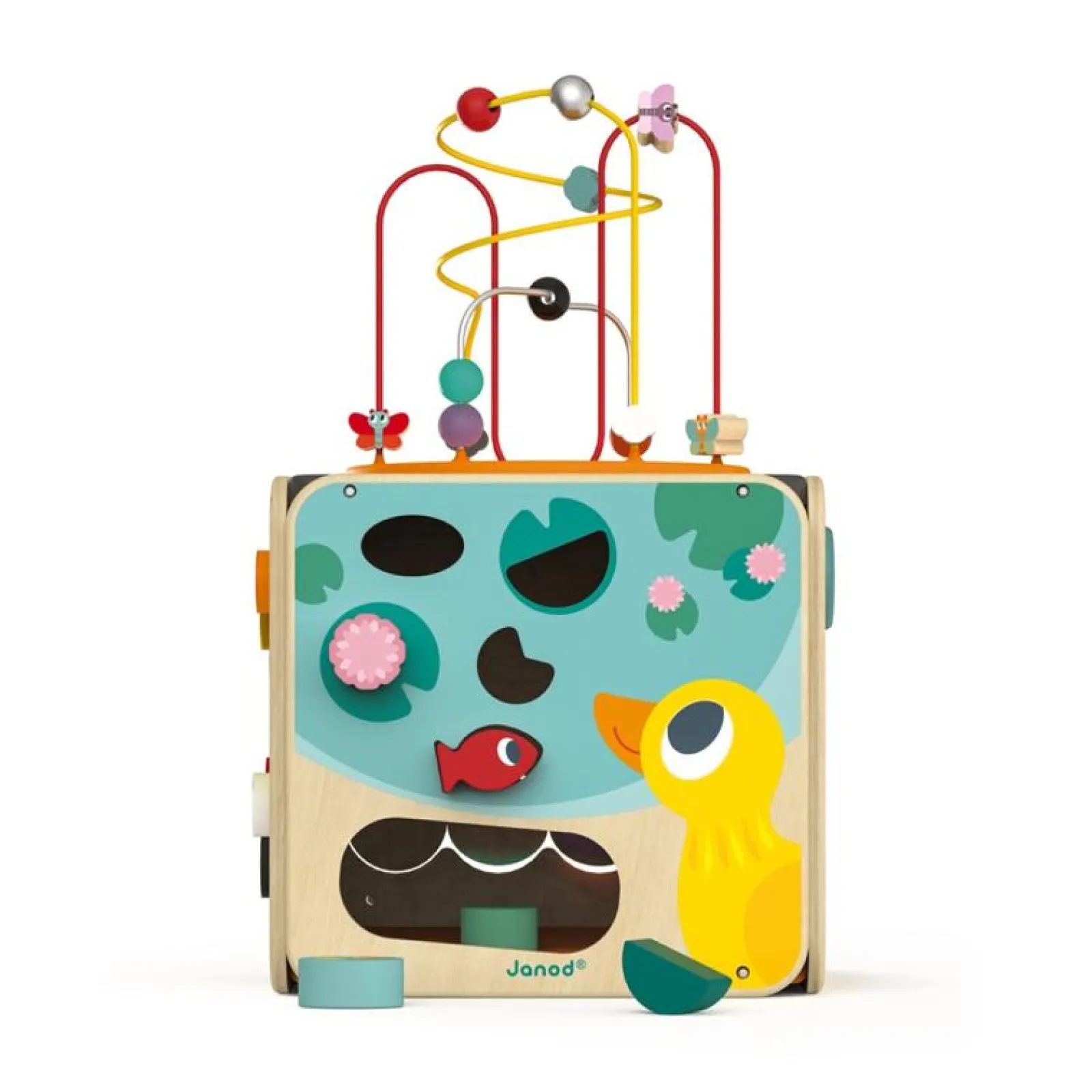 Little Helper Wooden Toys & Educational Toys | Montessori Toys & Products | Large Deluxe Montessori Eco Wood Busy Board | Multi-Activity Cube | Activity Centres, Playsets & Tables | 1-3 years
