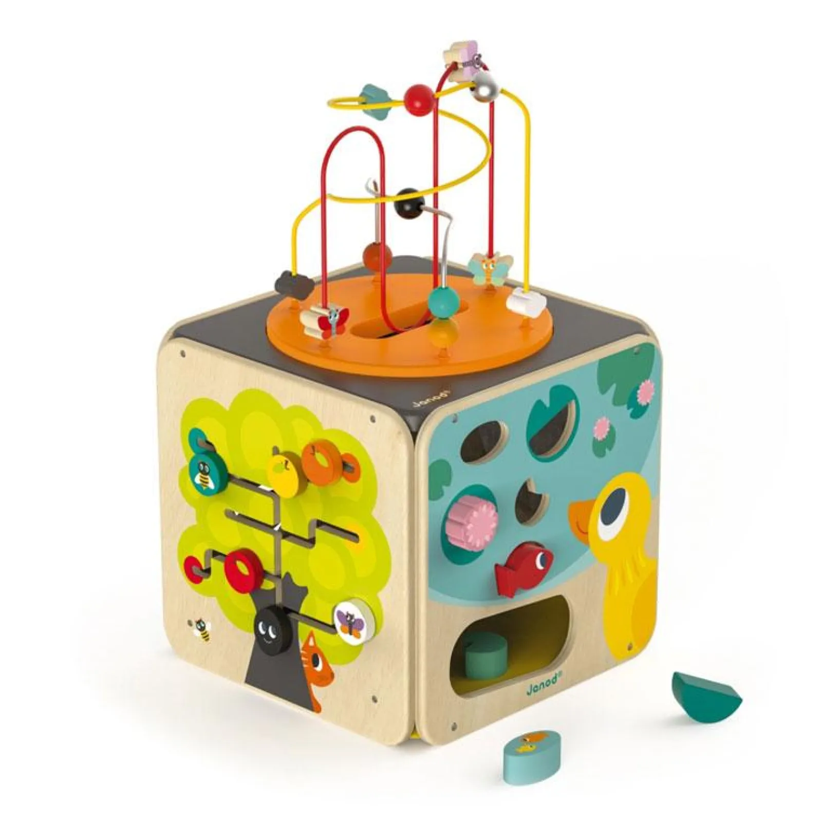 Little Helper Wooden Toys & Educational Toys | Montessori Toys & Products | Large Deluxe Montessori Eco Wood Busy Board | Multi-Activity Cube | Activity Centres, Playsets & Tables | 1-3 years