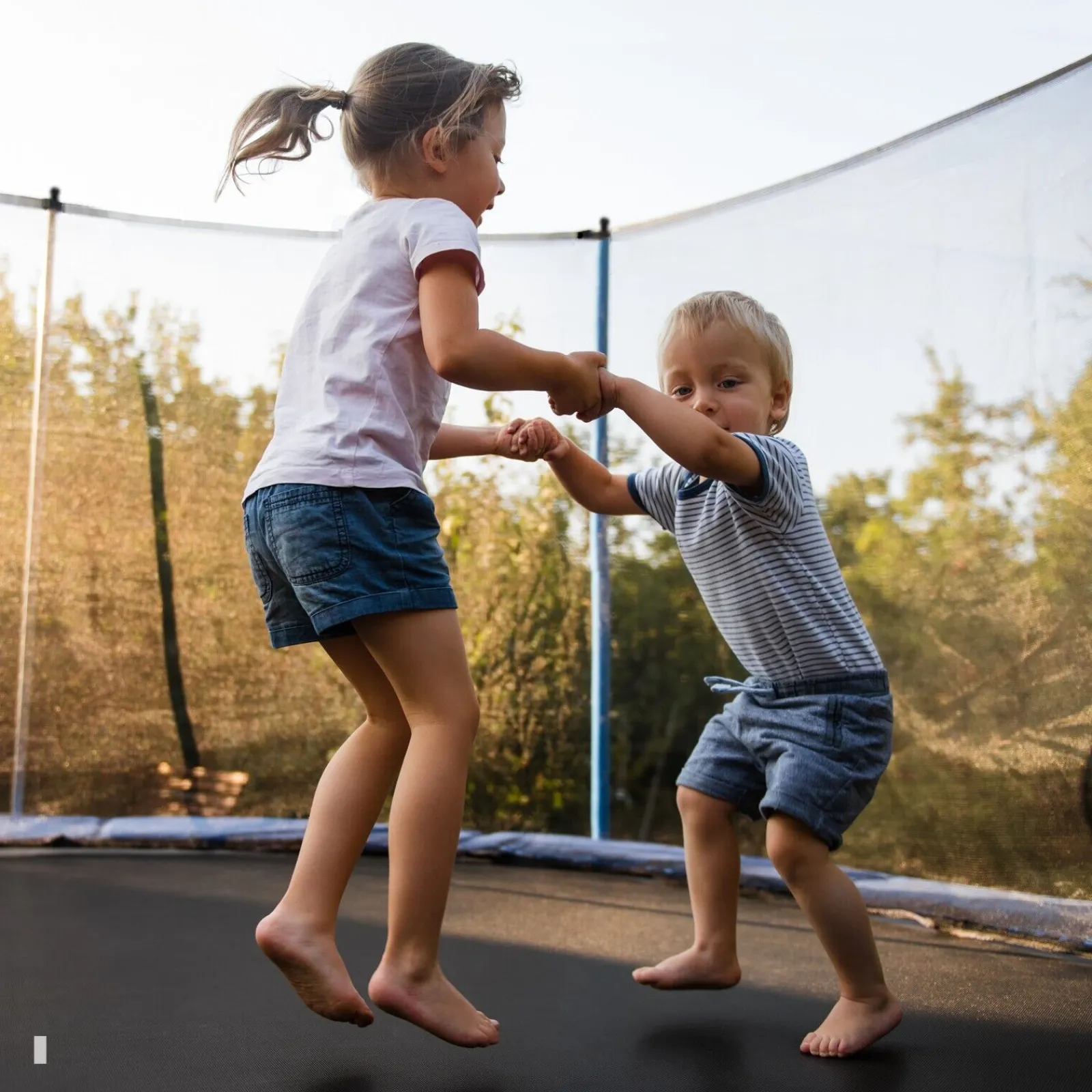 Little Helper Swing & Slide Sets & Garden Play & Trampolines | Large 8FT Children Trampolines Outdoor Garden Trampoline with Safety Enclosure Net