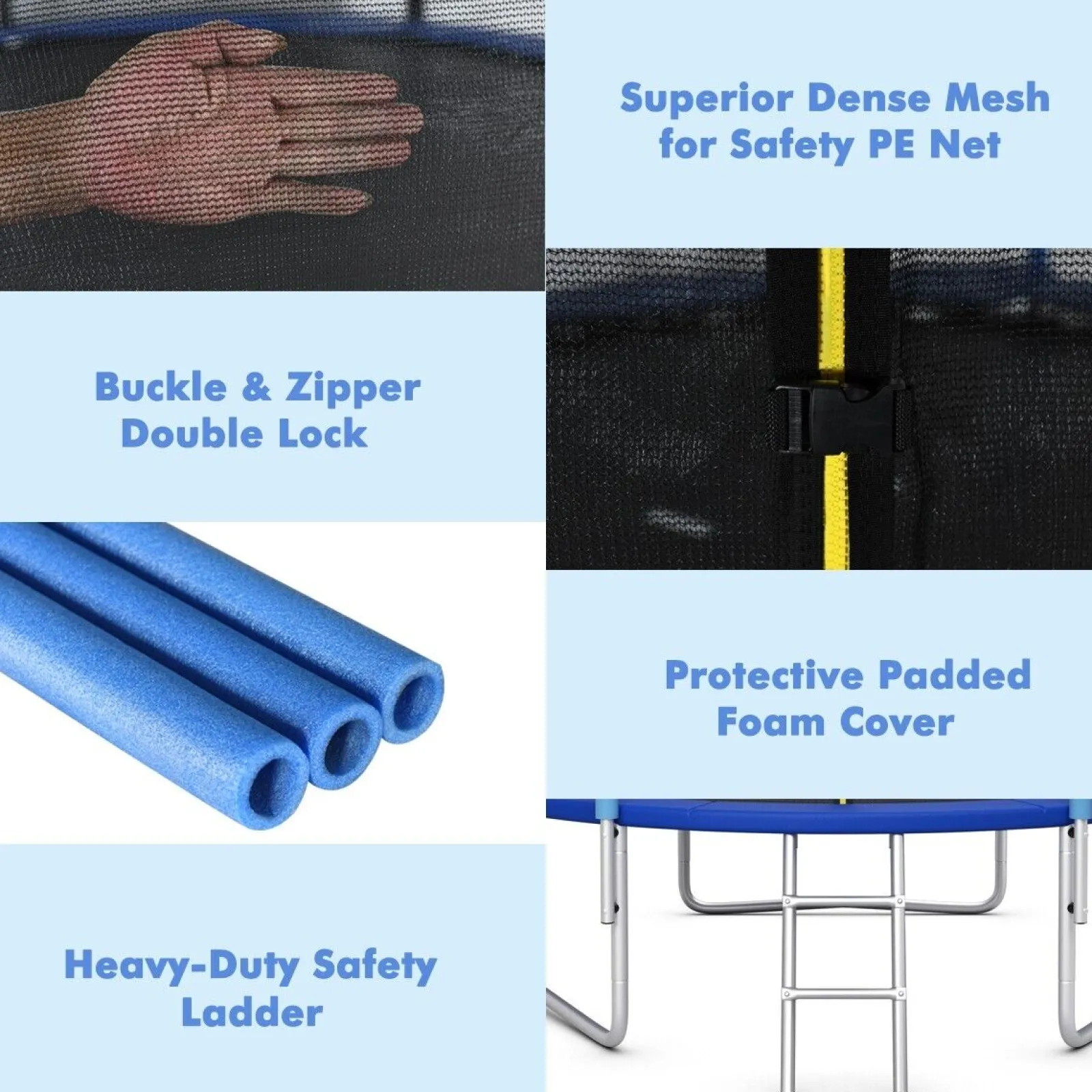Little Helper Swing & Slide Sets & Garden Play & Trampolines | Large 8FT Children Trampolines Outdoor Garden Trampoline with Safety Enclosure Net