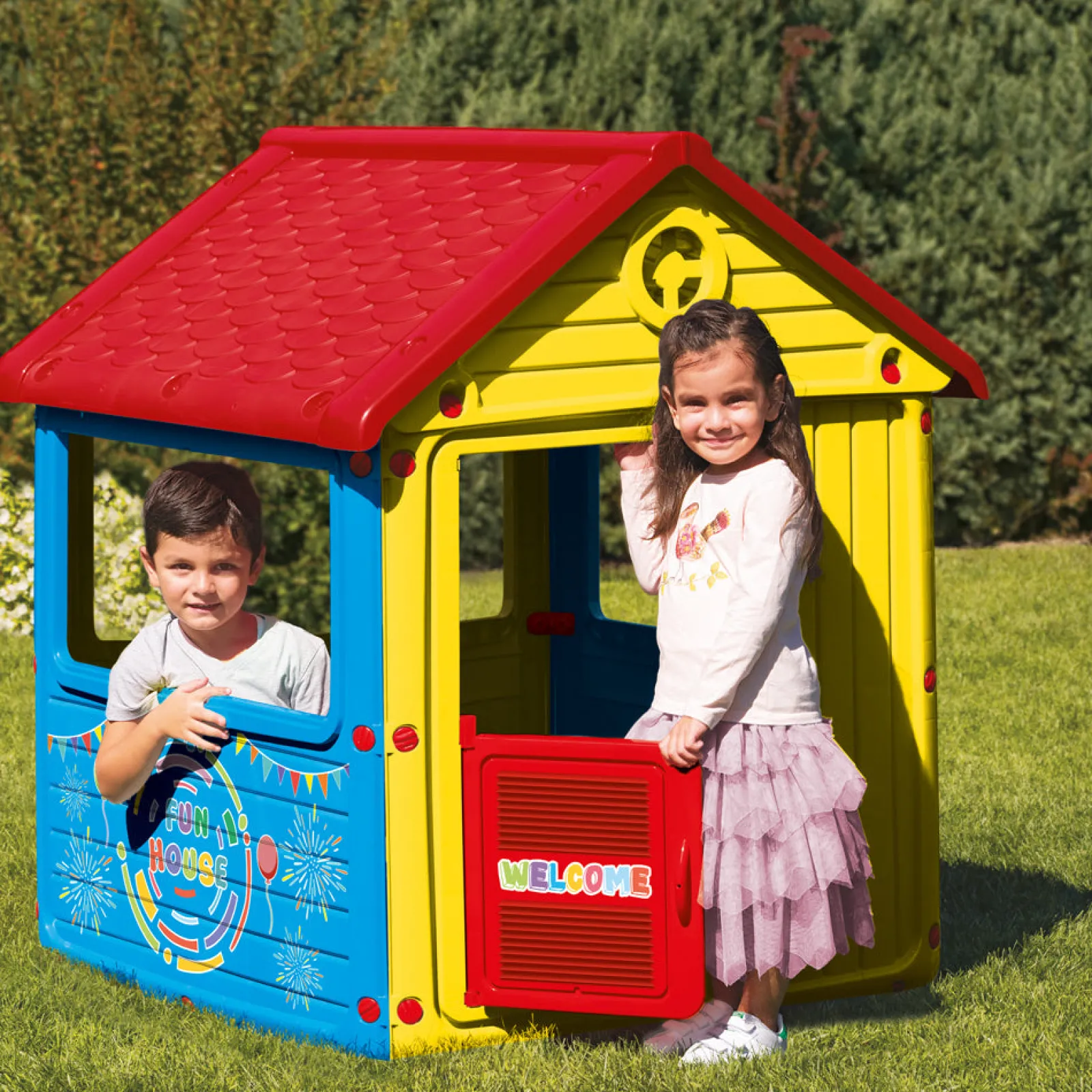 Little Helper Role Play Toys & Pretend Play | Playhouses, Teepees & Dens | Large Indoor & Outdoor 2 Children Sturdy Playhouse with Front Door & Windows | Ages 2-5 Years