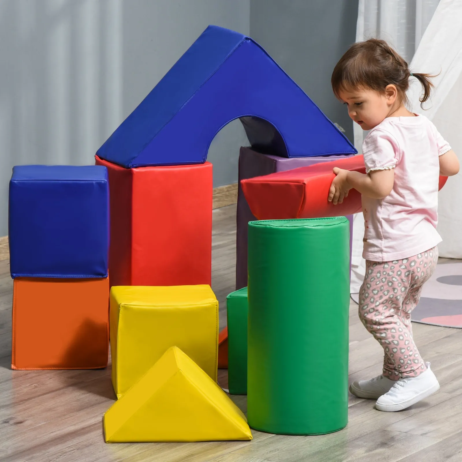 Little Helper Swing & Slide Sets & Garden Play & Trampolines | Kids Climbing Frames & Activity Toys | Large Indoor Soft Play Equipment | Montessori 11 Piece Foam Play Set | Primary Colours | 1-3 years
