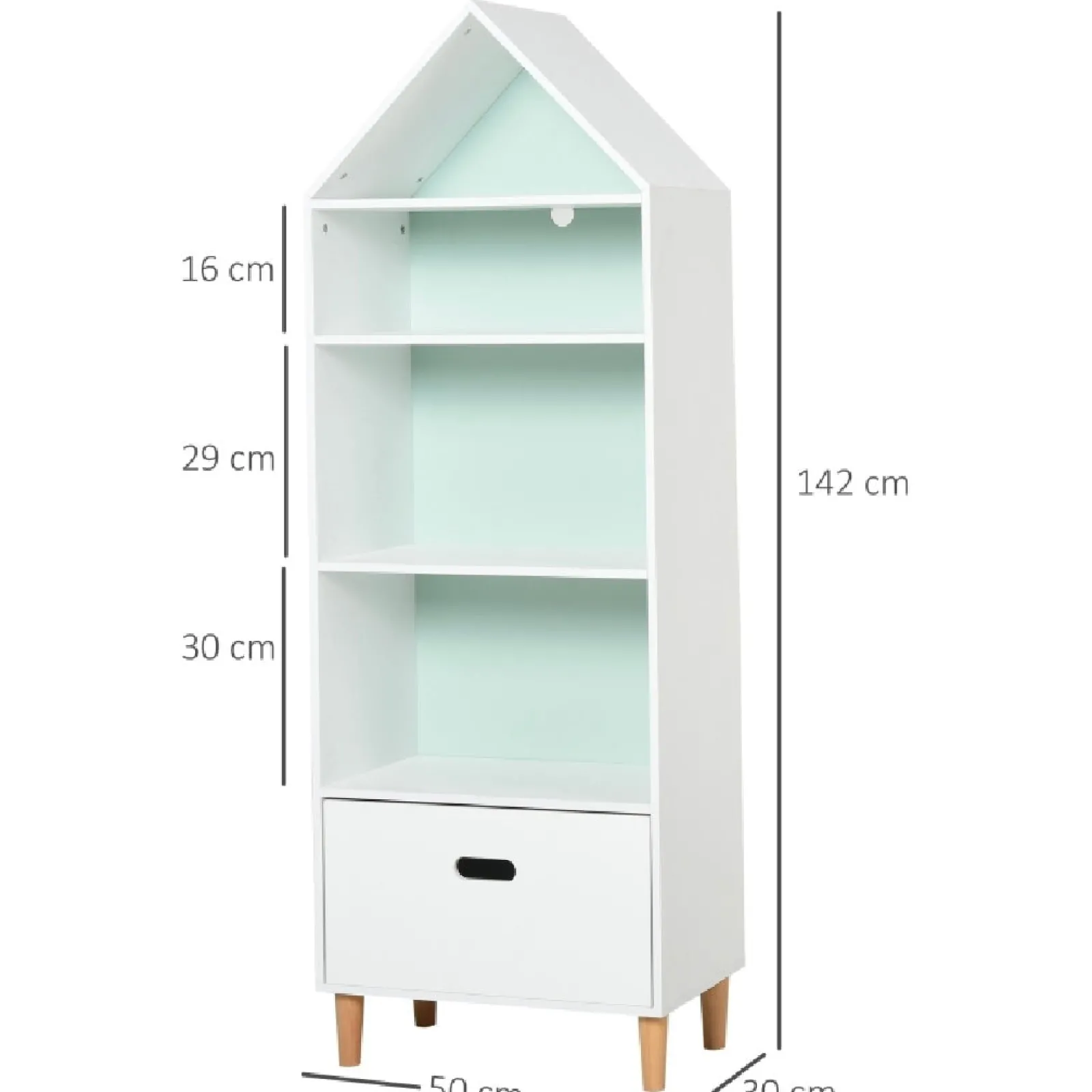 Little Helper Toy Storage Units | Toy Storage Units | Large Interchangeable Montessori Bookcase | Kids Toy Storage | Blue or Pink and White | 1.42m High | 3 years+