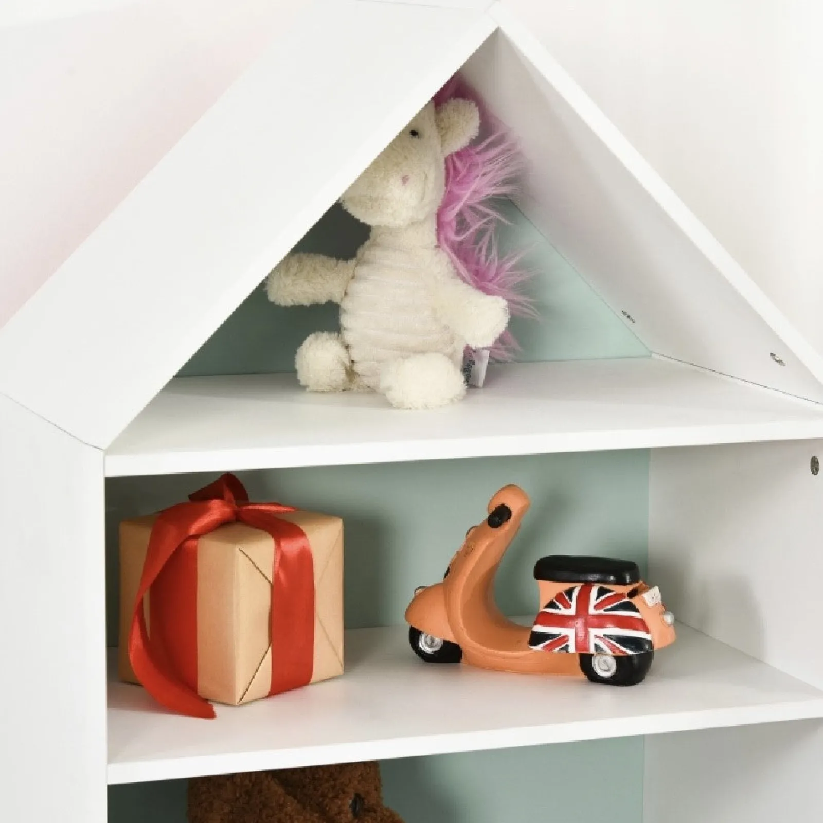 Little Helper Toy Storage Units | Toy Storage Units | Large Interchangeable Montessori Bookcase | Kids Toy Storage | Blue or Pink and White | 1.42m High | 3 years+