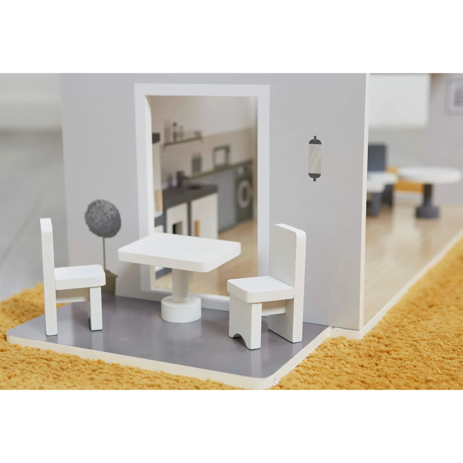 Little Helper Wooden Toys & Educational Toys | Montessori Toys & Products | Large Montessori Detailed & Realistic Wooden Dolls House | 3 Storey Dollhouse | 18 Furniture Pieces