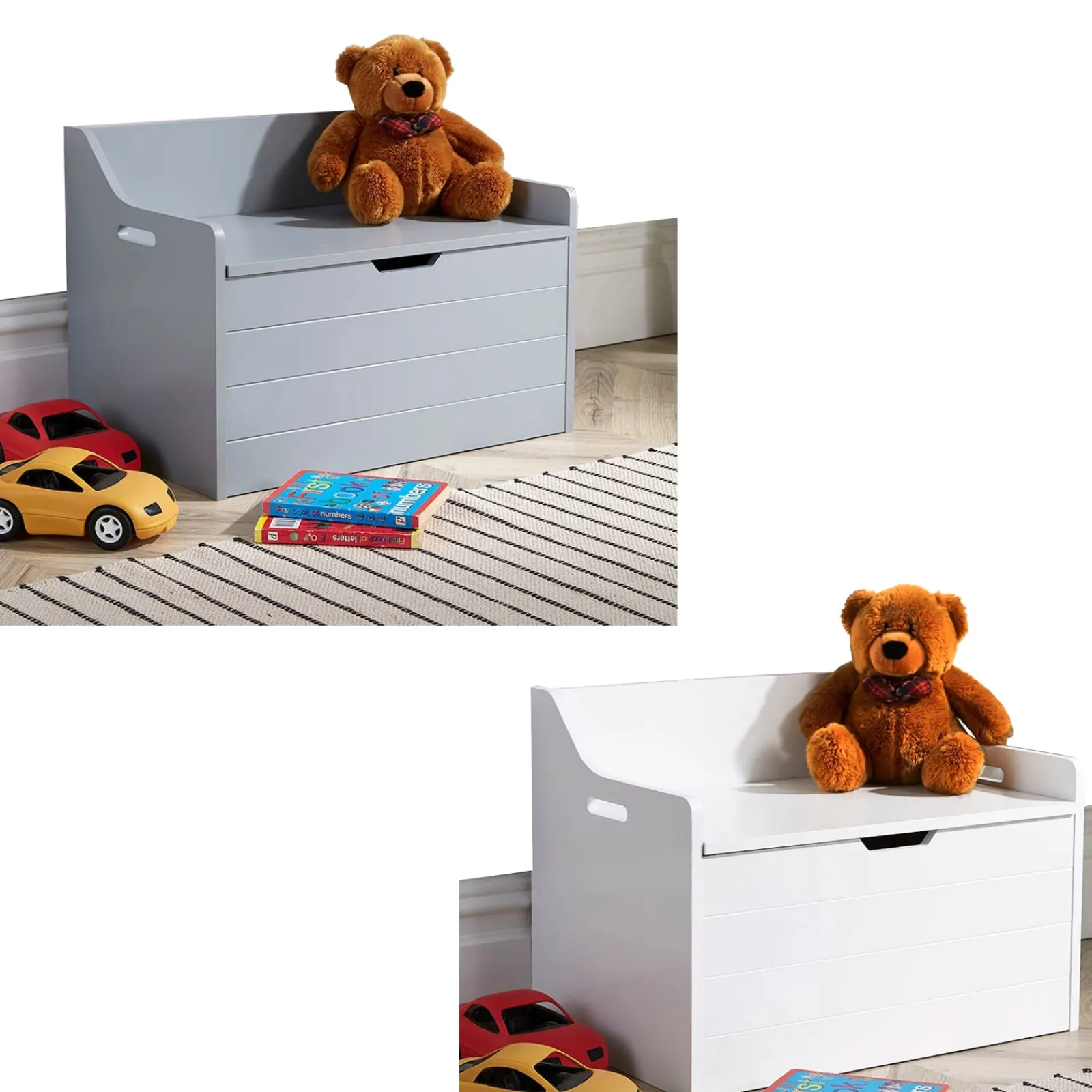 Little Helper Montessori Toys & Products | Toy Storage Units | Large Montessori Toy Box & Bench Seat with Slow Release Hinge | Ottoman | Blanket Box