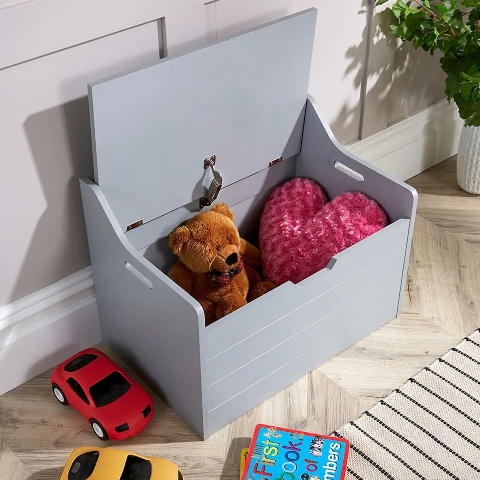 Little Helper Montessori Toys & Products | Toy Storage Units | Large Montessori Toy Box & Bench Seat with Slow Release Hinge | Ottoman | Blanket Box