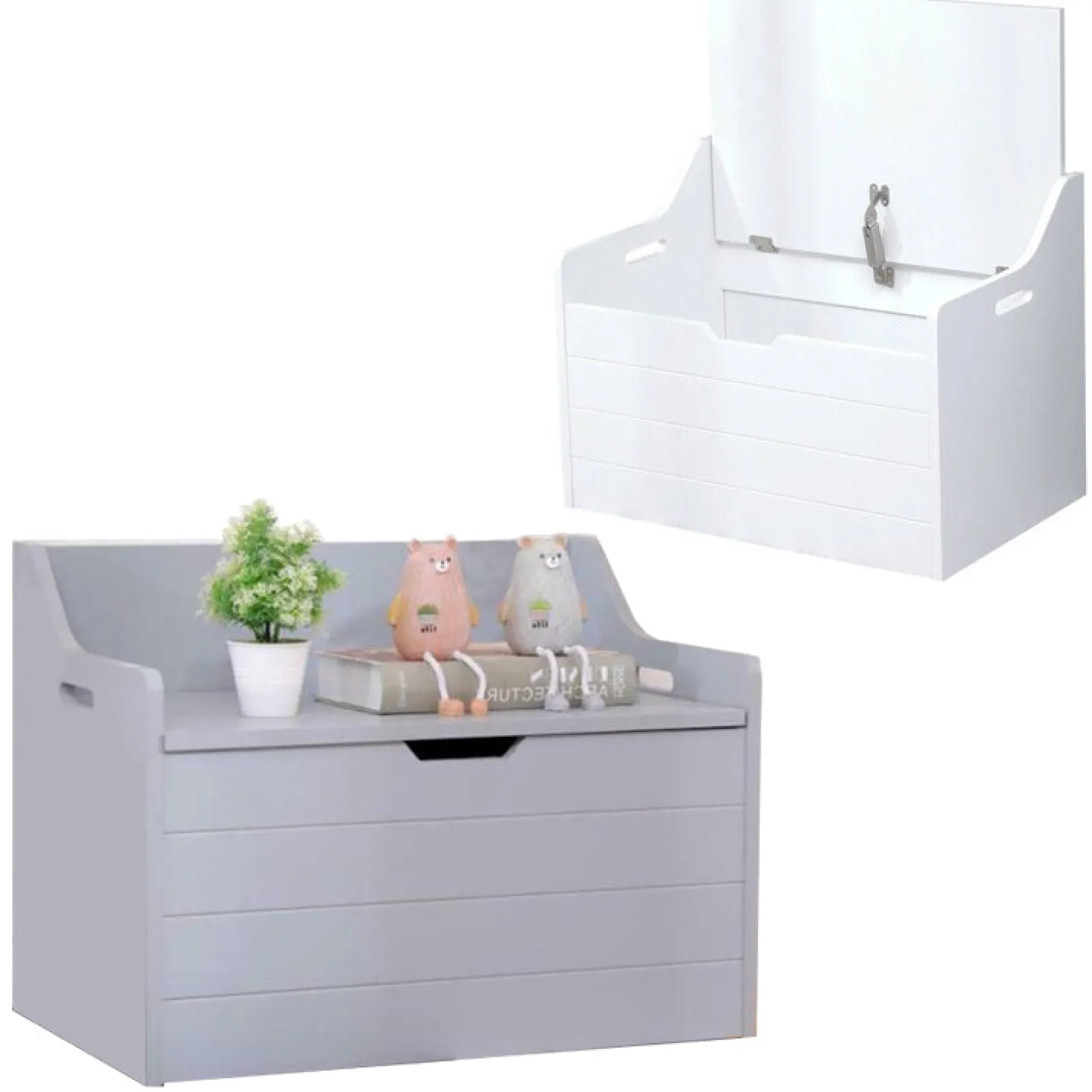 Little Helper Montessori Toys & Products | Toy Storage Units | Large Montessori Toy Box & Bench Seat with Slow Release Hinge | Ottoman | Blanket Box