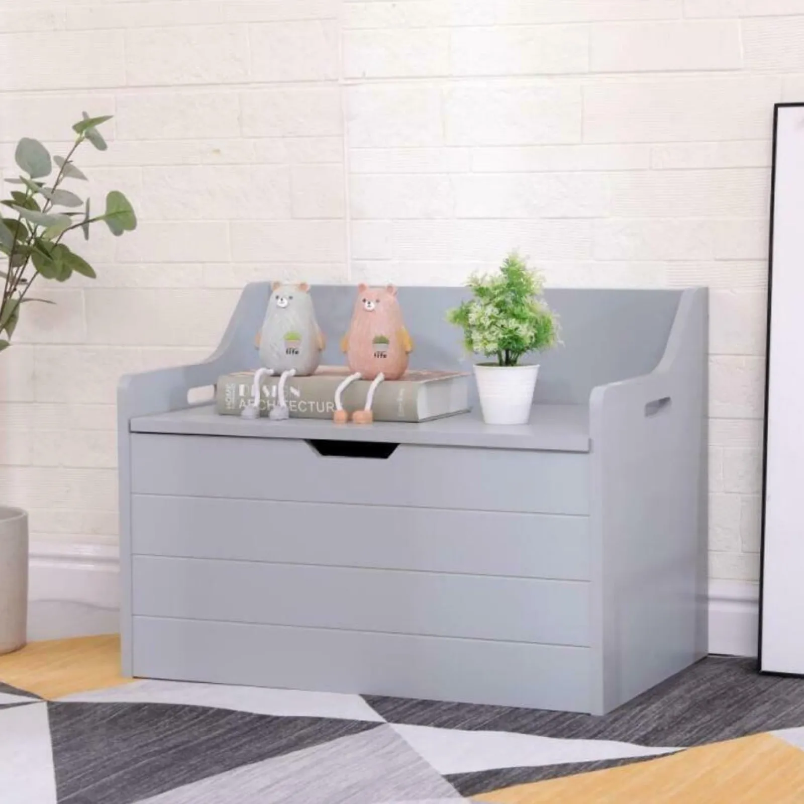 Little Helper Montessori Toys & Products | Toy Storage Units | Large Montessori Toy Box & Bench Seat with Slow Release Hinge | Ottoman | Blanket Box