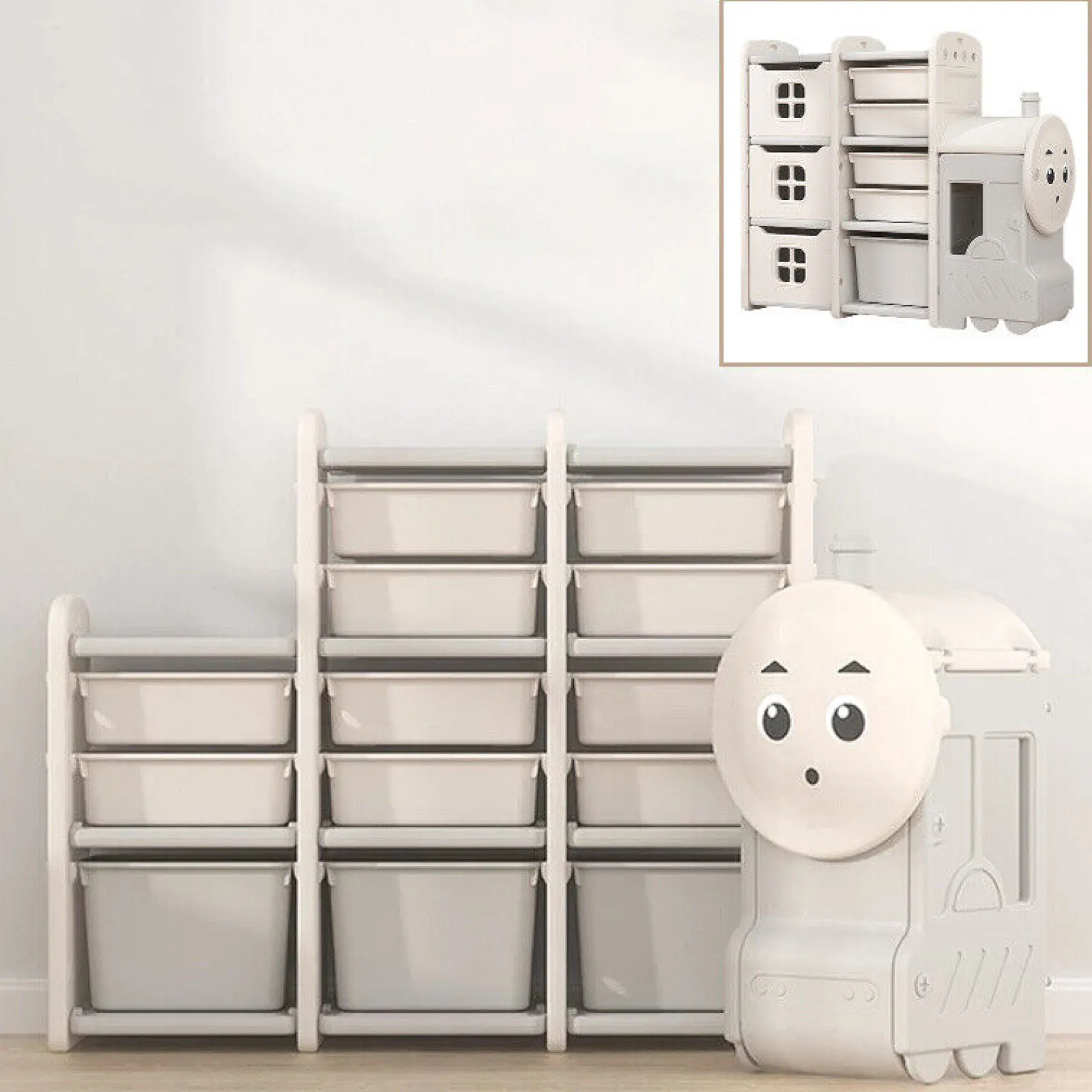 Little Helper Montessori Toys & Products | Toy Storage Units | Large Montessori Train-shaped Locomotive Toy Storage | Toy Box | 2 Sizes | 3 Years+
