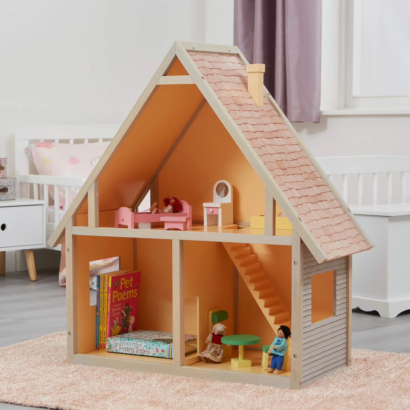 Little Helper Wooden Toys & Educational Toys | Montessori Toys & Products | Large Montessori Wooden Bookcase & Dolls House Toy Storage | 80cm High x 77cm Wide