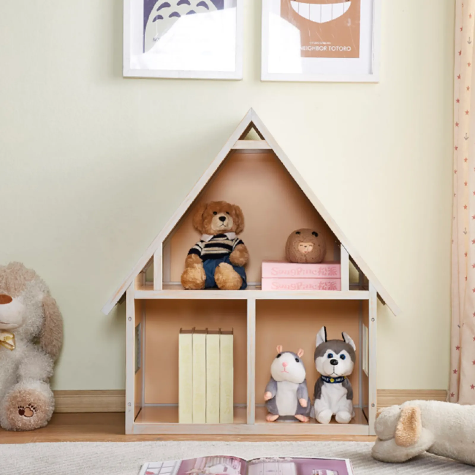 Little Helper Wooden Toys & Educational Toys | Montessori Toys & Products | Large Montessori Wooden Bookcase & Dolls House Toy Storage | 80cm High x 77cm Wide