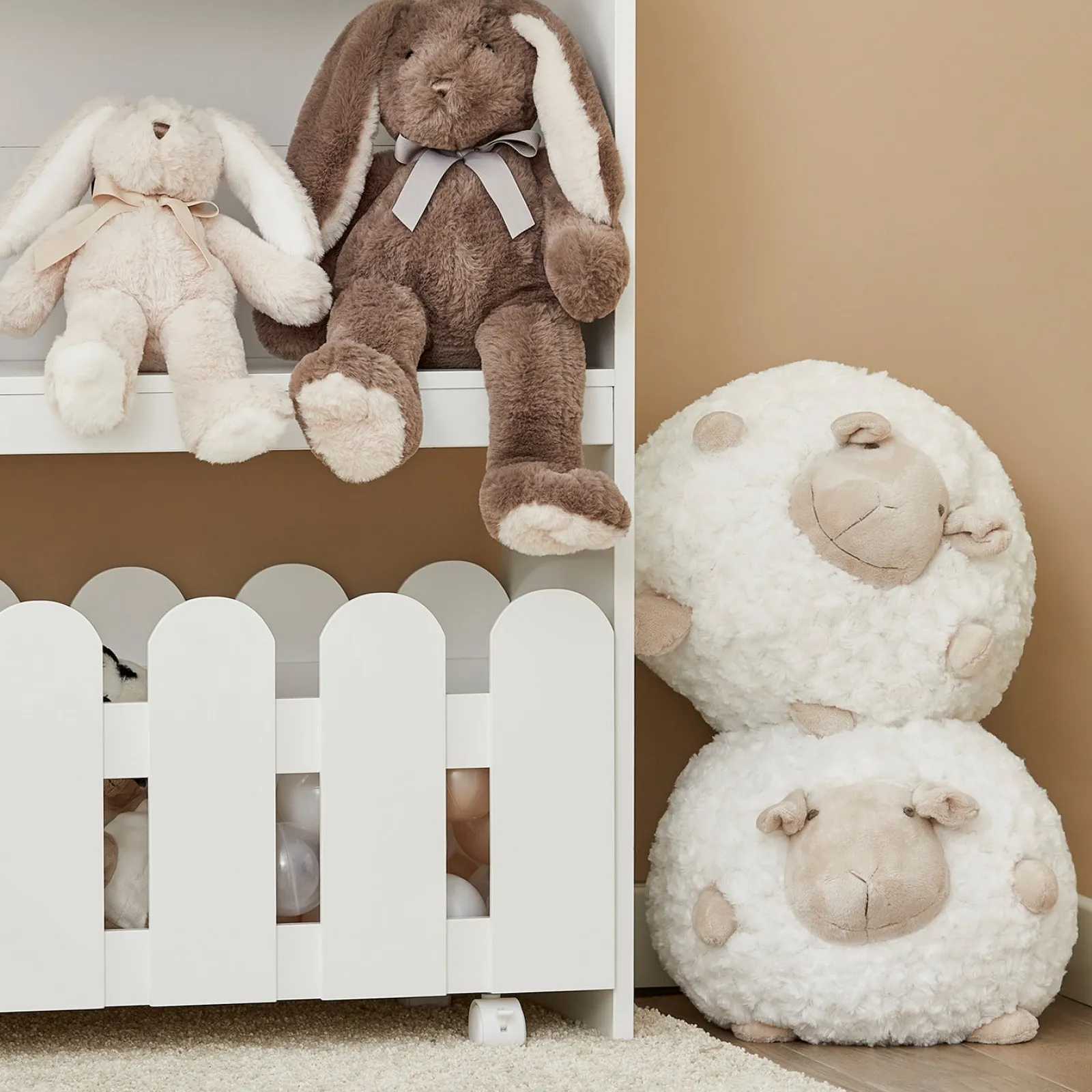 Little Helper Wooden Toys & Educational Toys | Dollhouses | Large Montessori Wooden Dolls House Bookcase | Portable Toy Storage | White | 1.14m High