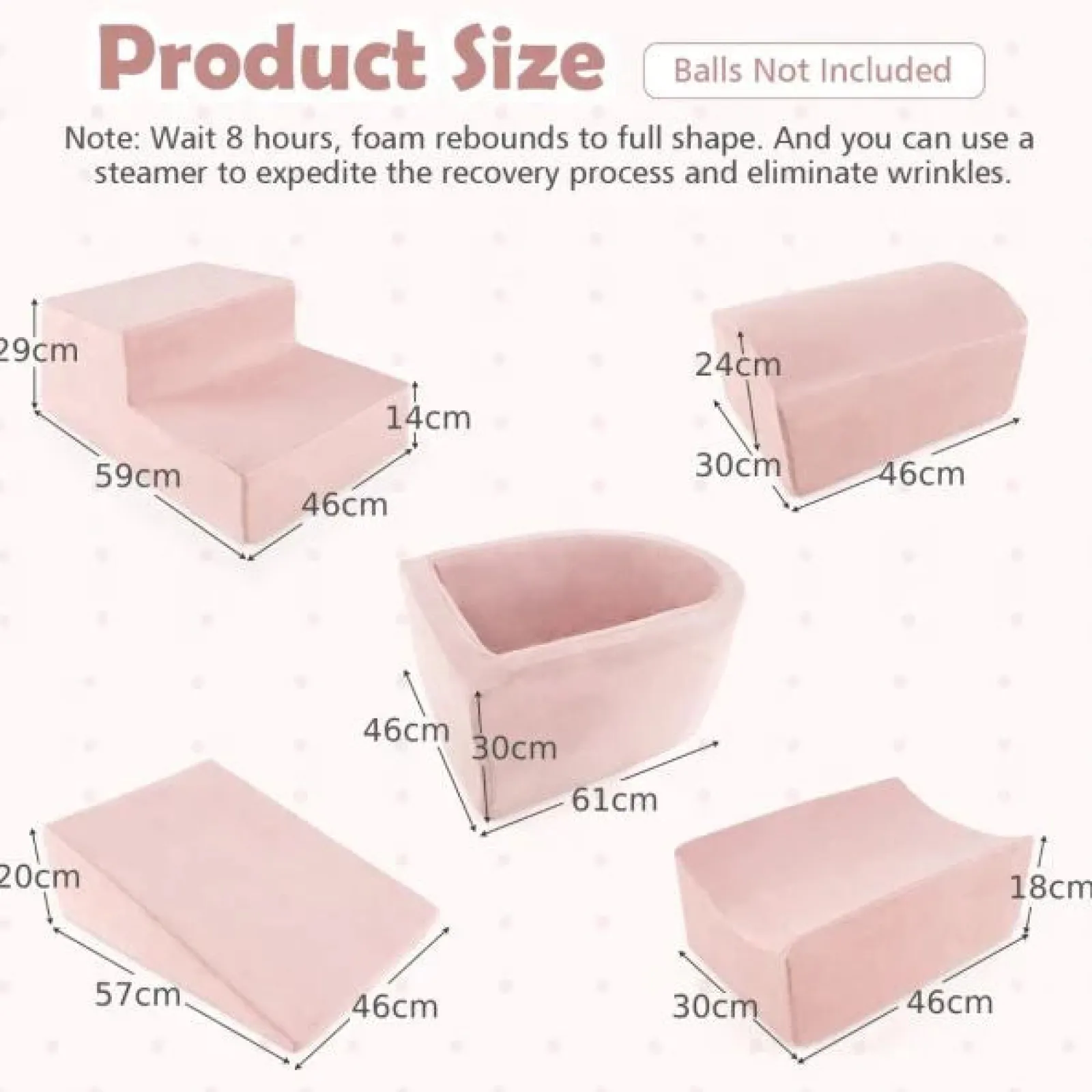 Little Helper Kids Climbing Frames & Activity Toys | Montessori Toys & Products | Large Soft Suede Montessori Soft Play Equipment | Ball Pit | Machine Washable | Dusty Pink