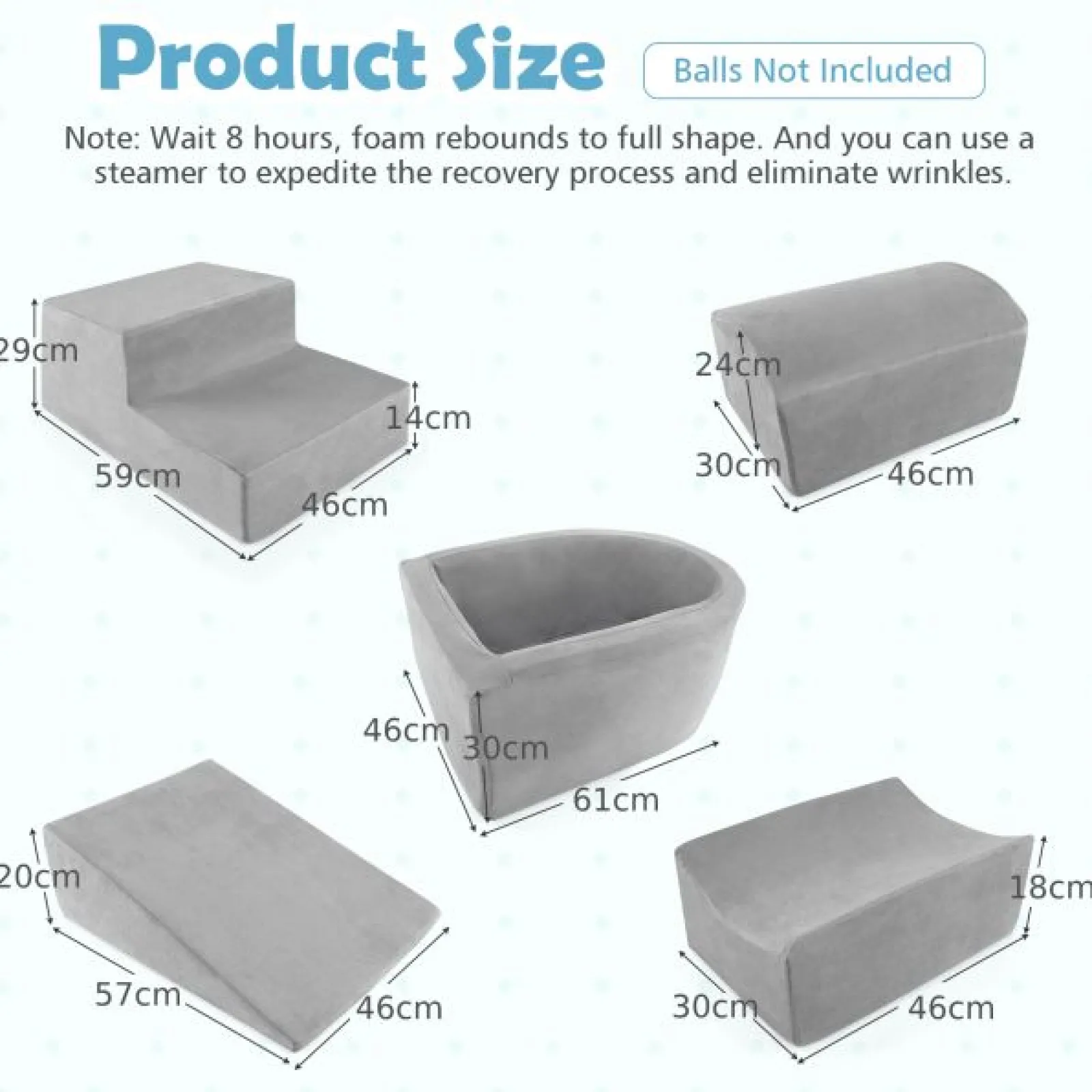Little Helper Kids Climbing Frames & Activity Toys | Activity Toys | Large Soft Suede Montessori Soft Play Equipment | Ball Pool | Grey