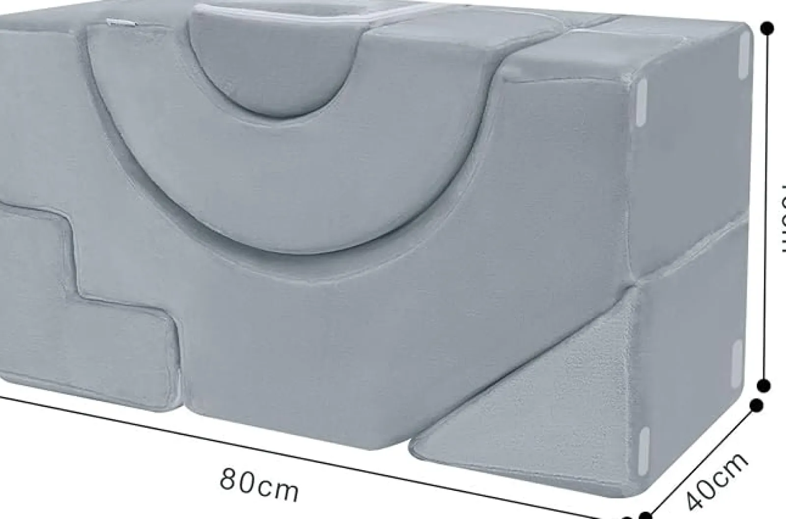 Little Helper Kids Climbing Frames & Activity Toys | Activity Toys | Large Super Soft Fleece Pikler Modular Soft Play Equipment | Removable & Washable | Grey