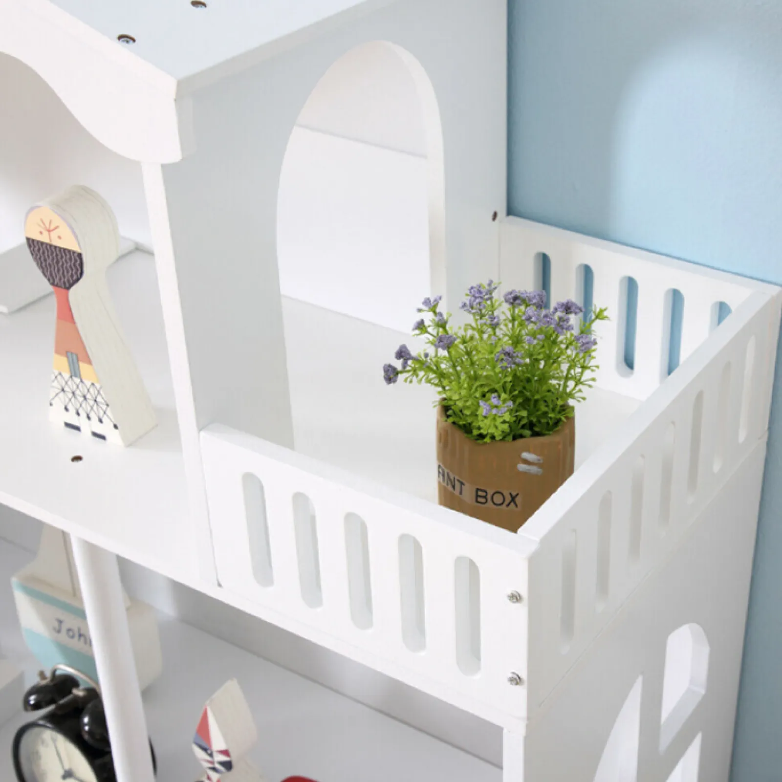 Little Helper Wooden Toys & Educational Toys | Montessori Toys & Products | Large White Wooden Montessori Dollhouse Bookcase | Toy Storage