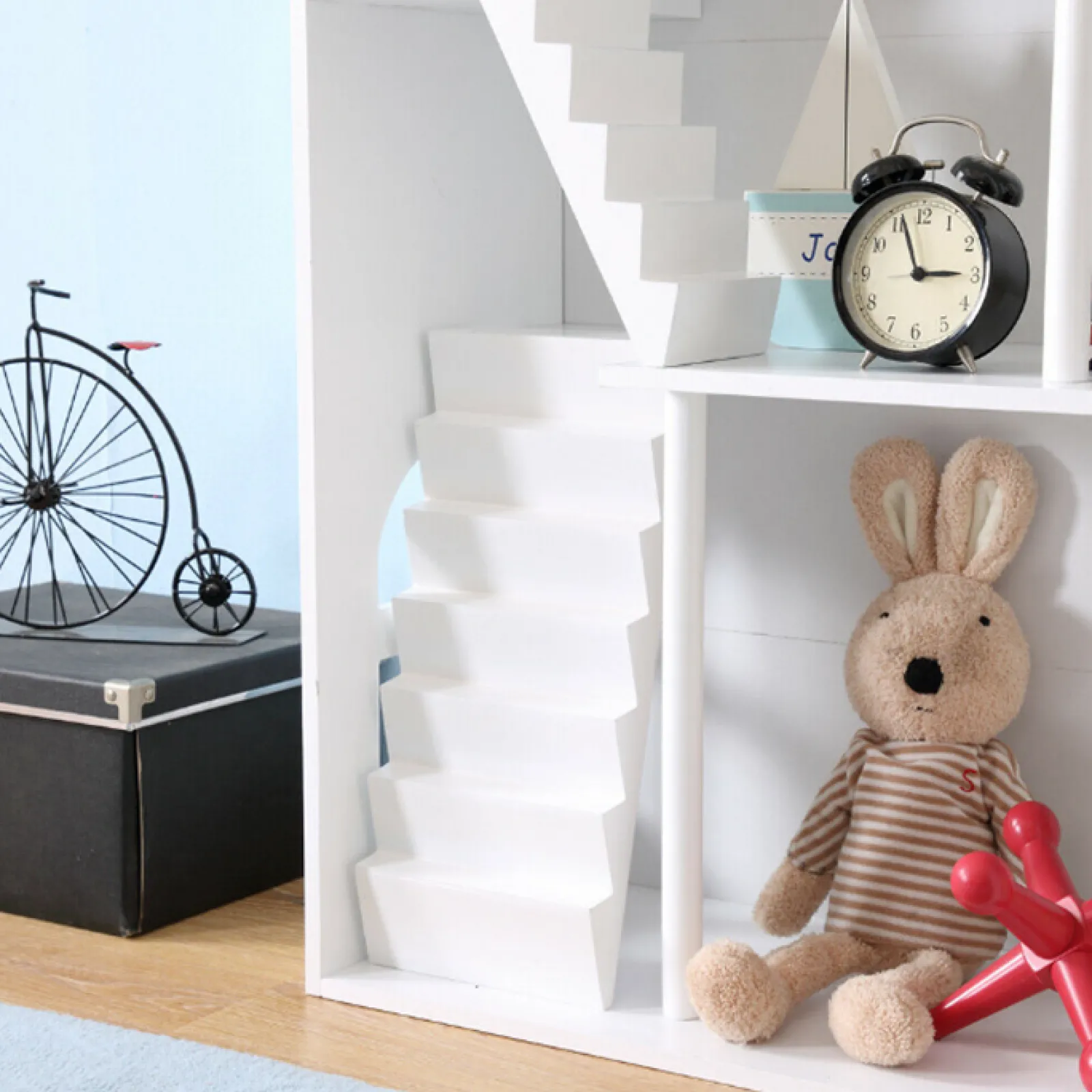 Little Helper Wooden Toys & Educational Toys | Montessori Toys & Products | Large White Wooden Montessori Dollhouse Bookcase | Toy Storage