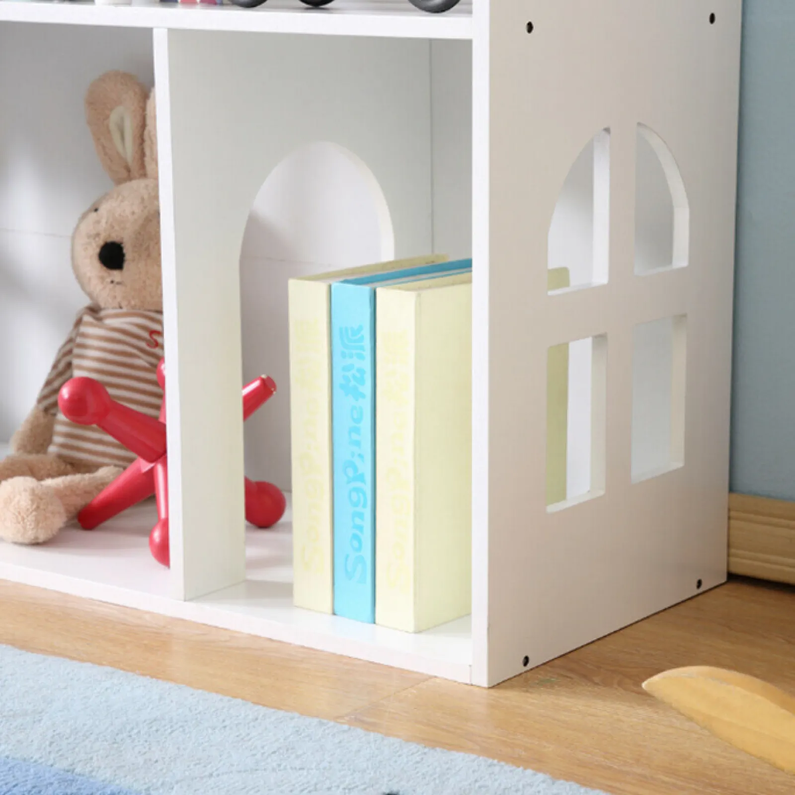 Little Helper Wooden Toys & Educational Toys | Montessori Toys & Products | Large White Wooden Montessori Dollhouse Bookcase | Toy Storage