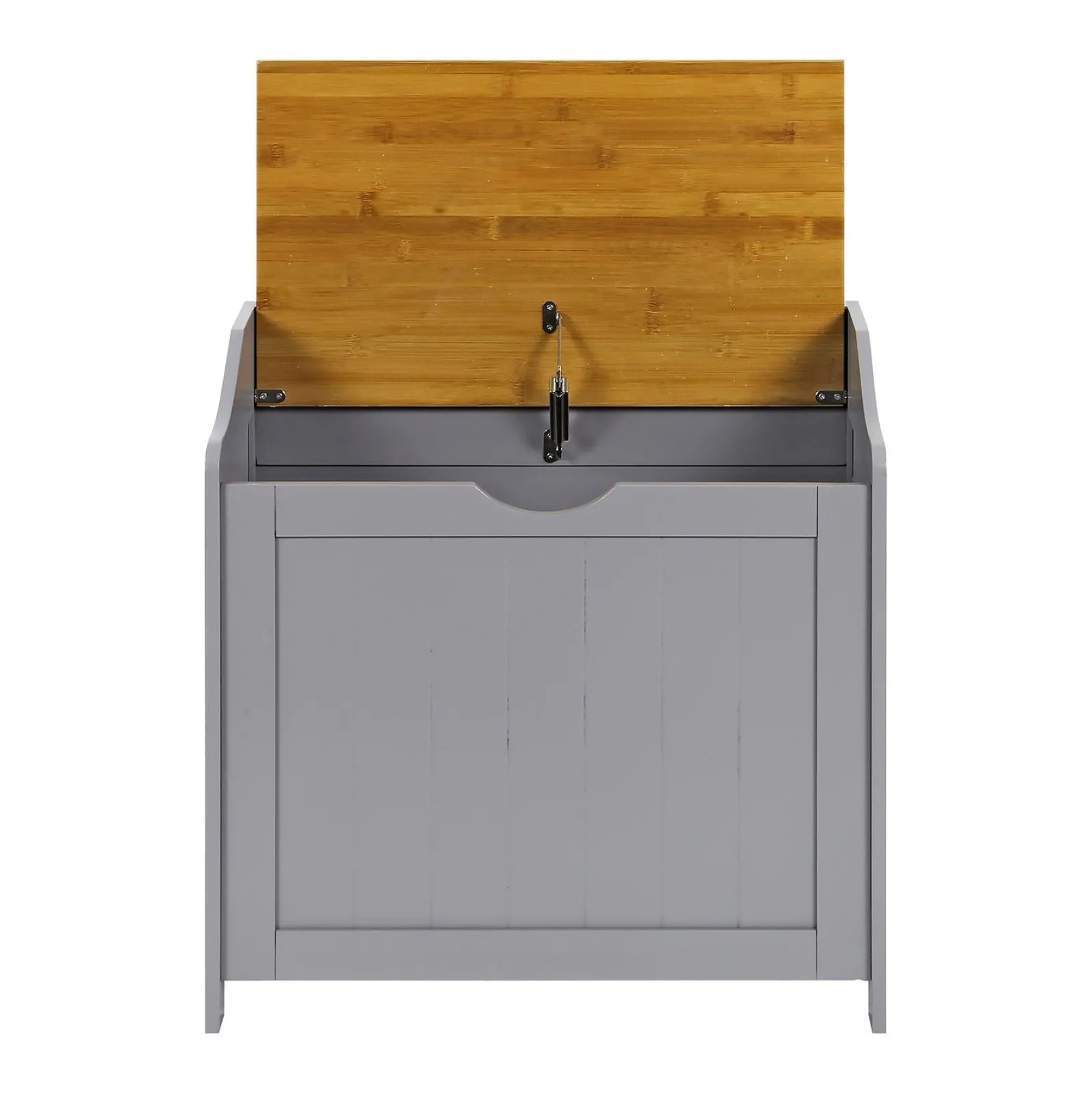 Little Helper Toy Storage Units | Toy Storage Units | Large Wooden Toy Box & Bench with Slow Release Hinge | Ottoman | Blanket Box | Grey with Natural Bamboo Lid