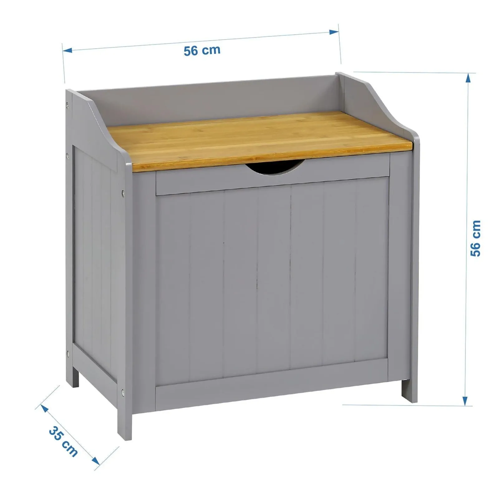 Little Helper Toy Storage Units | Toy Storage Units | Large Wooden Toy Box & Bench with Slow Release Hinge | Ottoman | Blanket Box | Grey with Natural Bamboo Lid