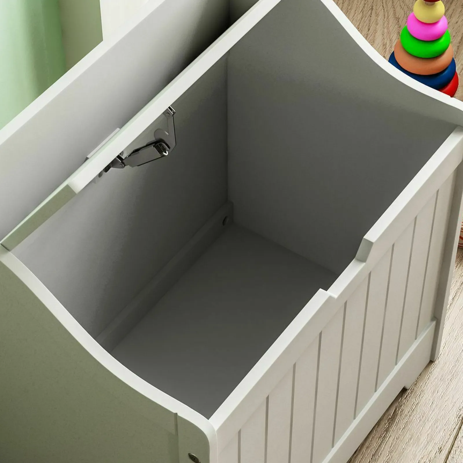 Little Helper Toy Storage Units | Toy Storage Units | Large Wooden Toy Box & Bench with Slow Release Hinge | Ottoman | Blanket Box | White