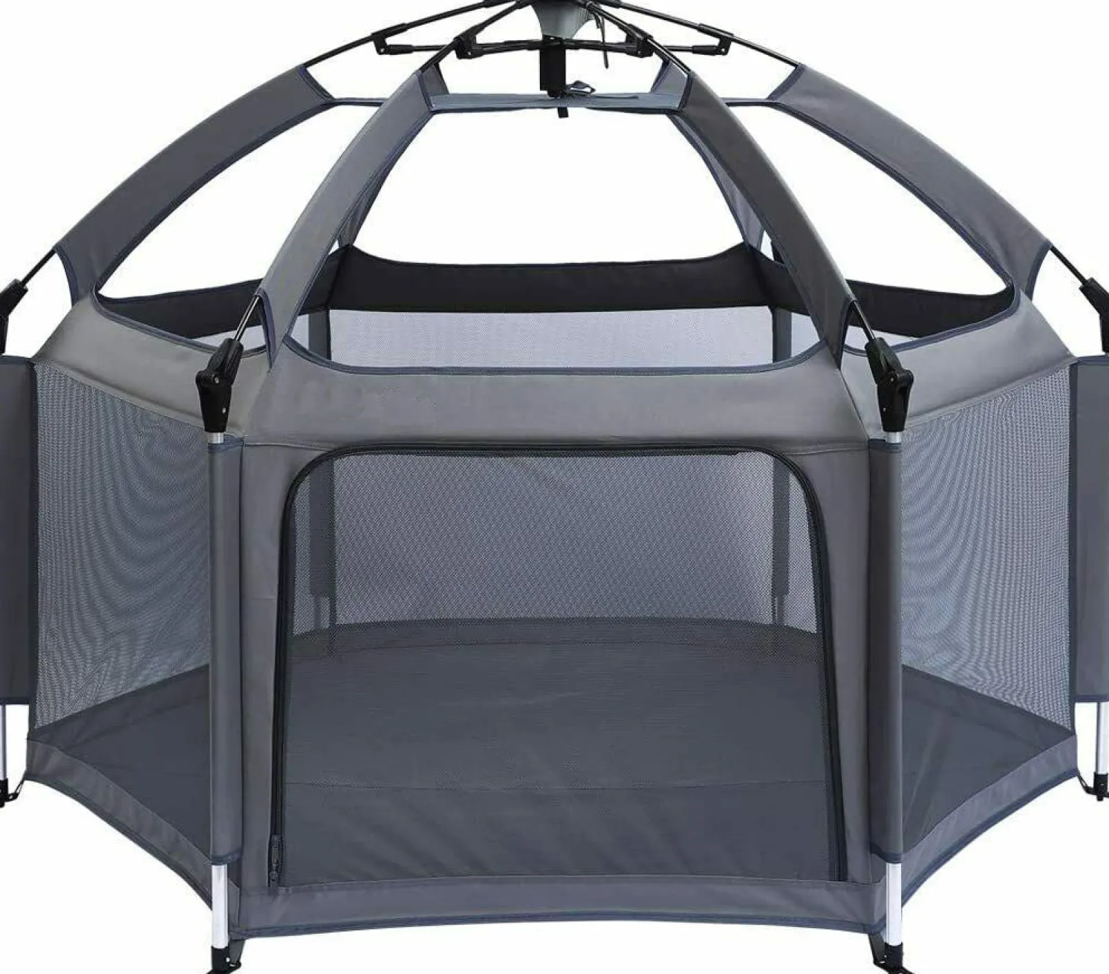 Little Helper Baby Playpens | Travel Cots & Travel Beds | Lightweight Carbon Fibre Pop-up Playpen with Mattress | Grey | 0m - 5 years