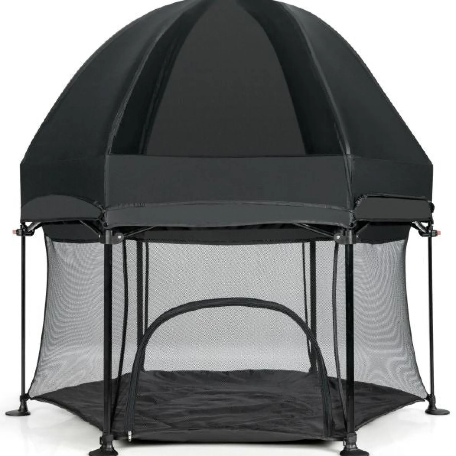 Little Helper Baby Playpens | Travel Cots & Travel Beds | Lightweight Quick Assemble Pop-up Playpen with UV canopy and Mattress | Black or Light Grey | 0m - 36m