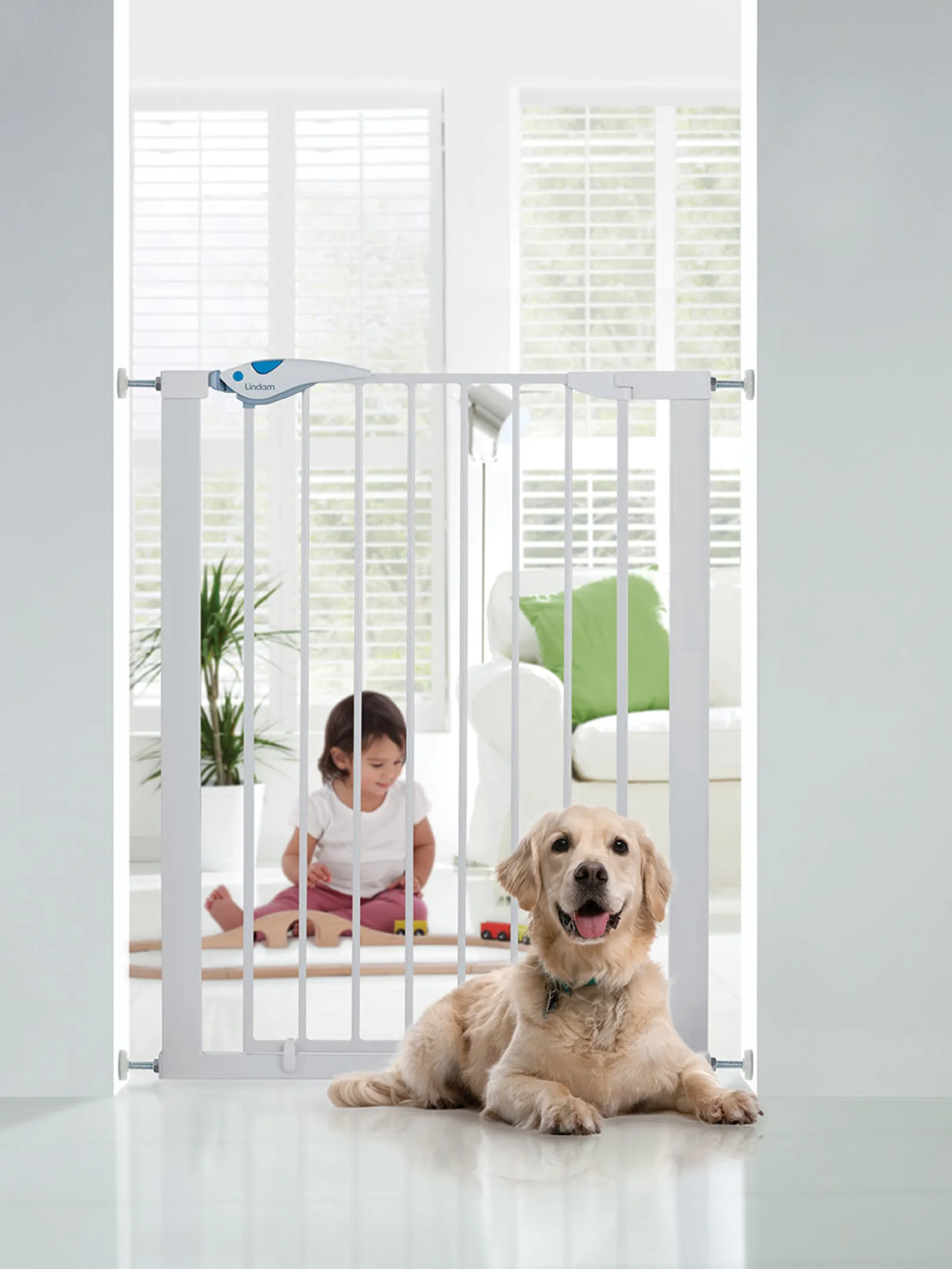 Little Helper Stair Gates & Baby Gates | Stair Gates & Baby Gates | Lindam Easy Fit Plus Deluxe Gate + Tall Gate | Baby Gate | White Stair Gate (92cm)
