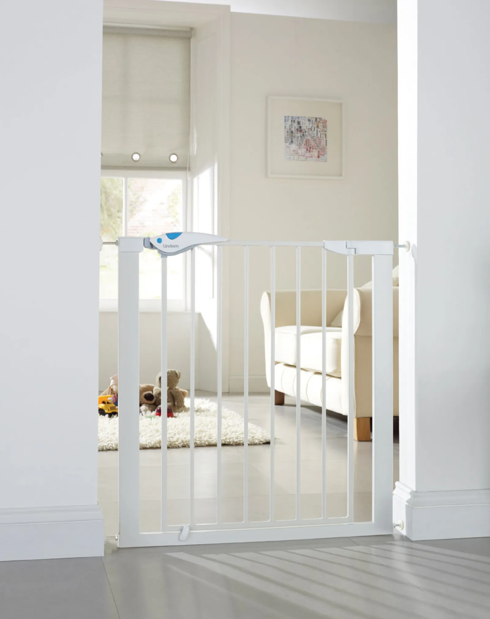 Little Helper Stair Gates & Baby Gates | Stair Gates & Baby Gates | Lindam Easy Fit Plus Deluxe Gate + Tall Gate | Baby Gate | White Stair Gate (92cm)